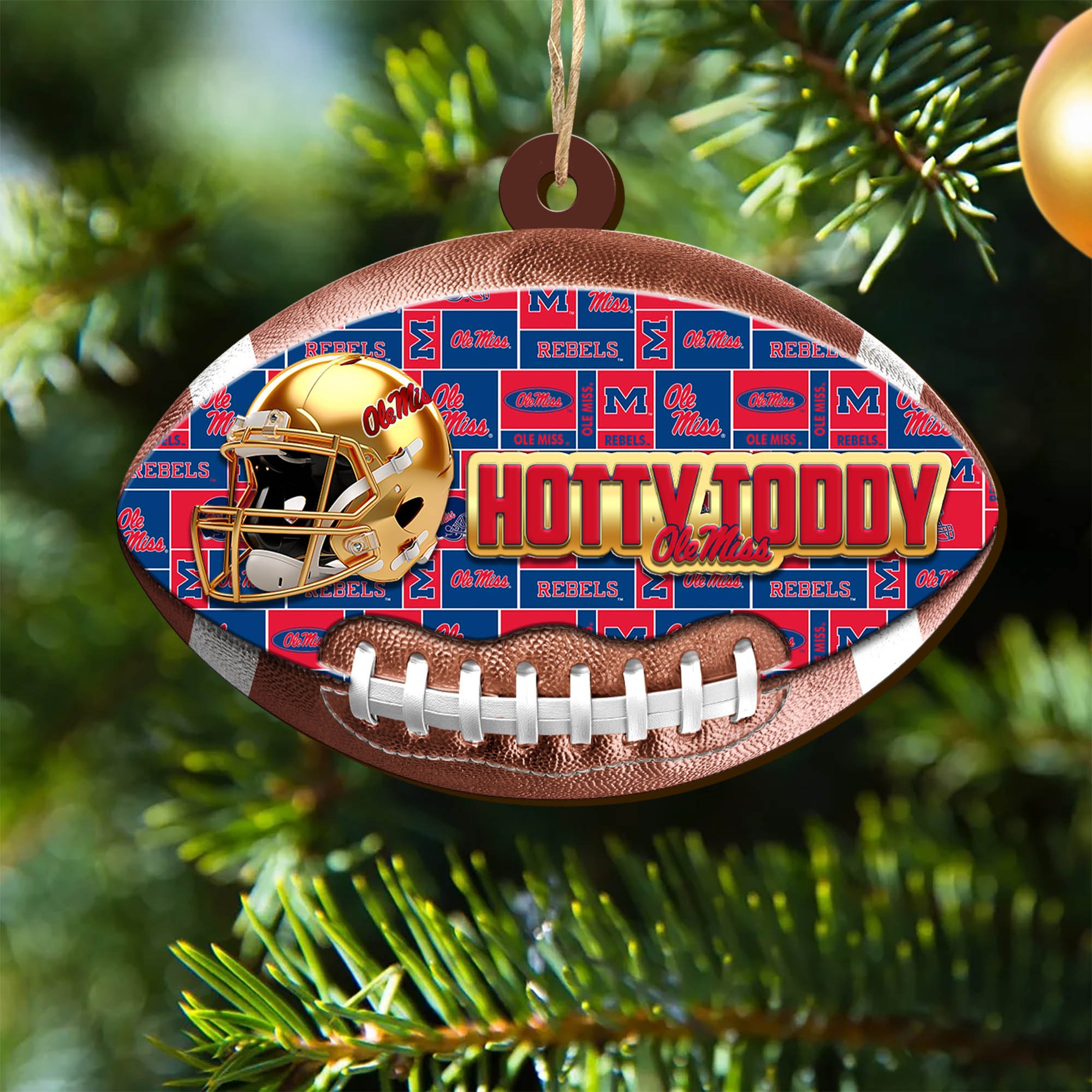 Ole Miss Rebels Wooden Ornament 2024 Version, Christmas Ornament For Football Fan, Hanging Decor ETHY-53500