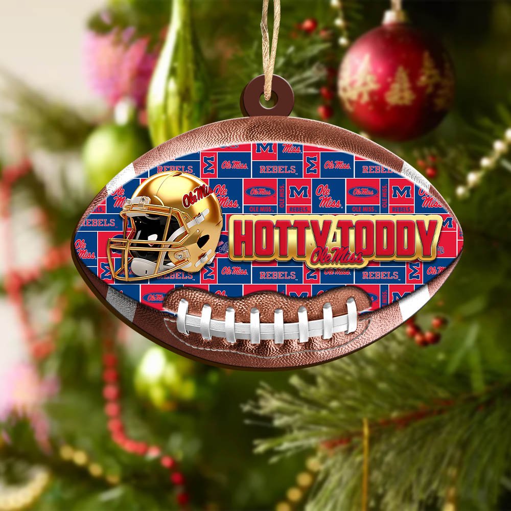 Alternative view of Ole Miss Rebels Wooden Ornament 2024 Version, Christmas Ornament For Football Fan, Hanging Decor ETHY-53500