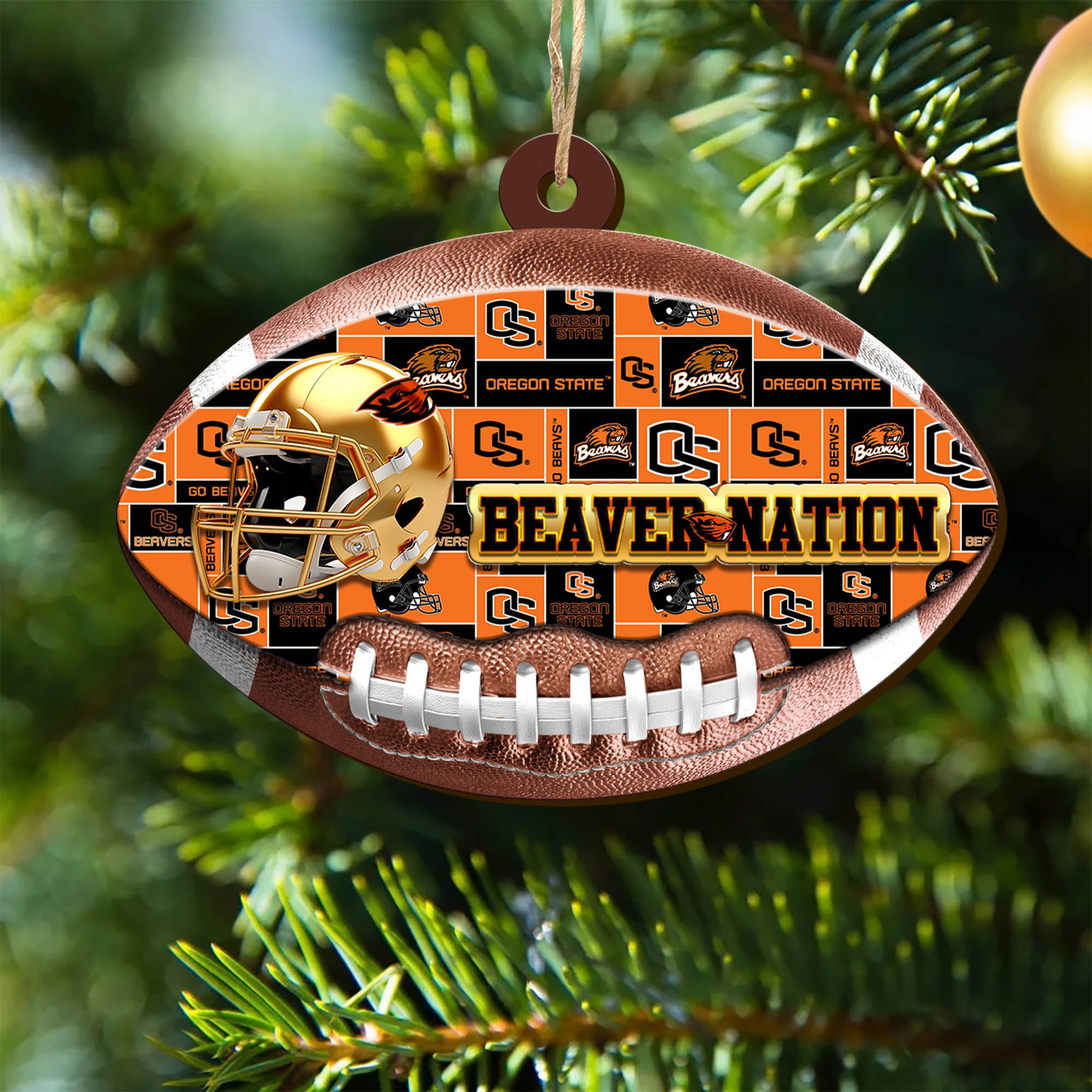 Oregon State Beavers Wooden Ornament 2024 Version, Christmas Ornament For Football Fan, Hanging Decor ETHY-53500