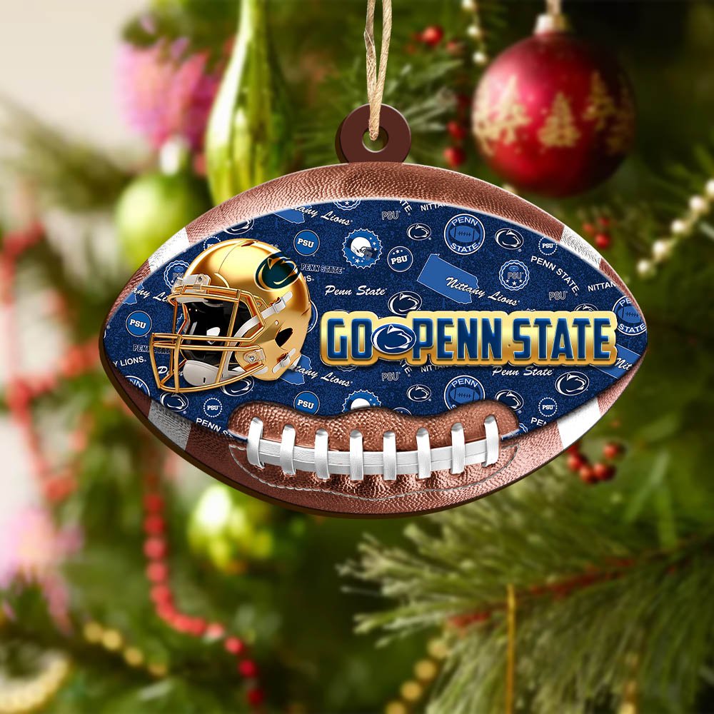 Alternative view of Penn State Nittany Lions Wooden Ornament 2024 Version, Christmas Ornament For Football Fan, Hanging Decor ETHY-53500