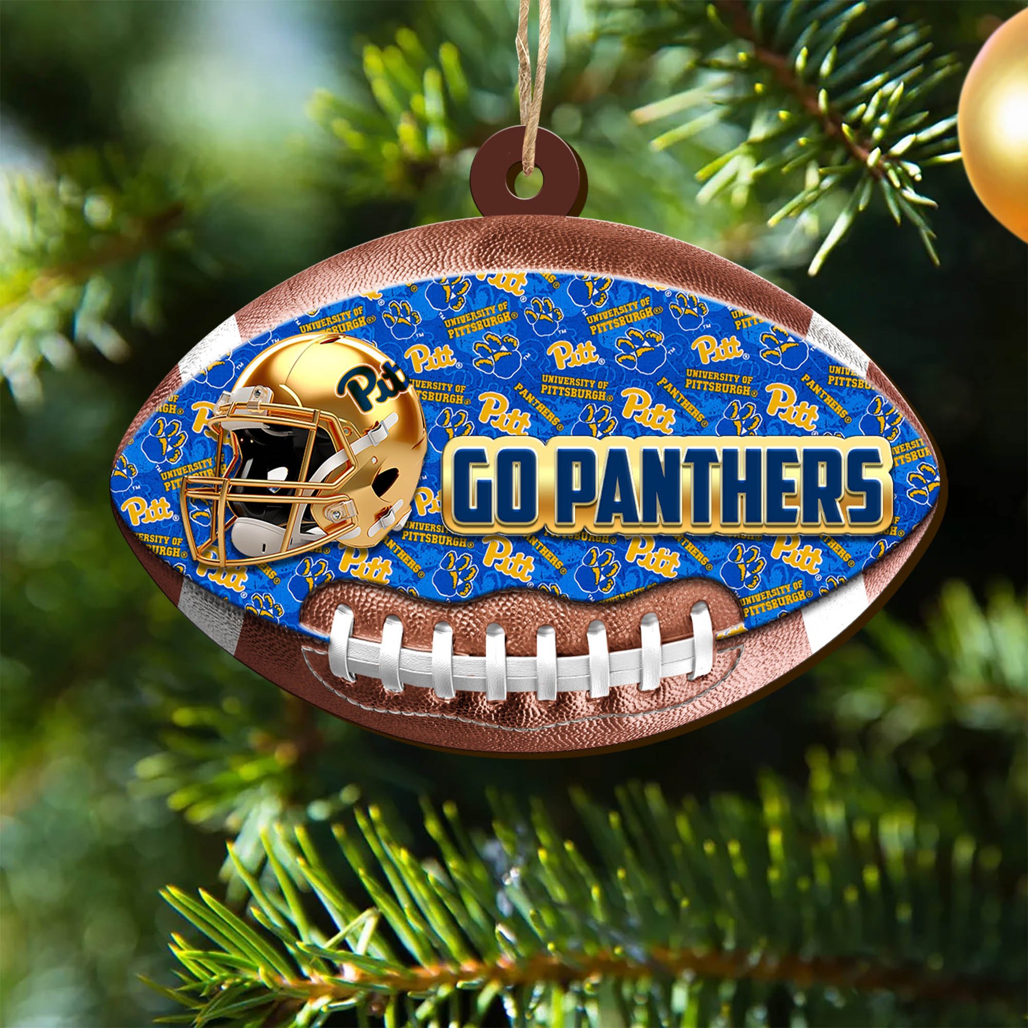 Pittsburgh Panthers Wooden Ornament 2024 Version, Christmas Ornament For Football Fan, Hanging Decor ETHY-53500