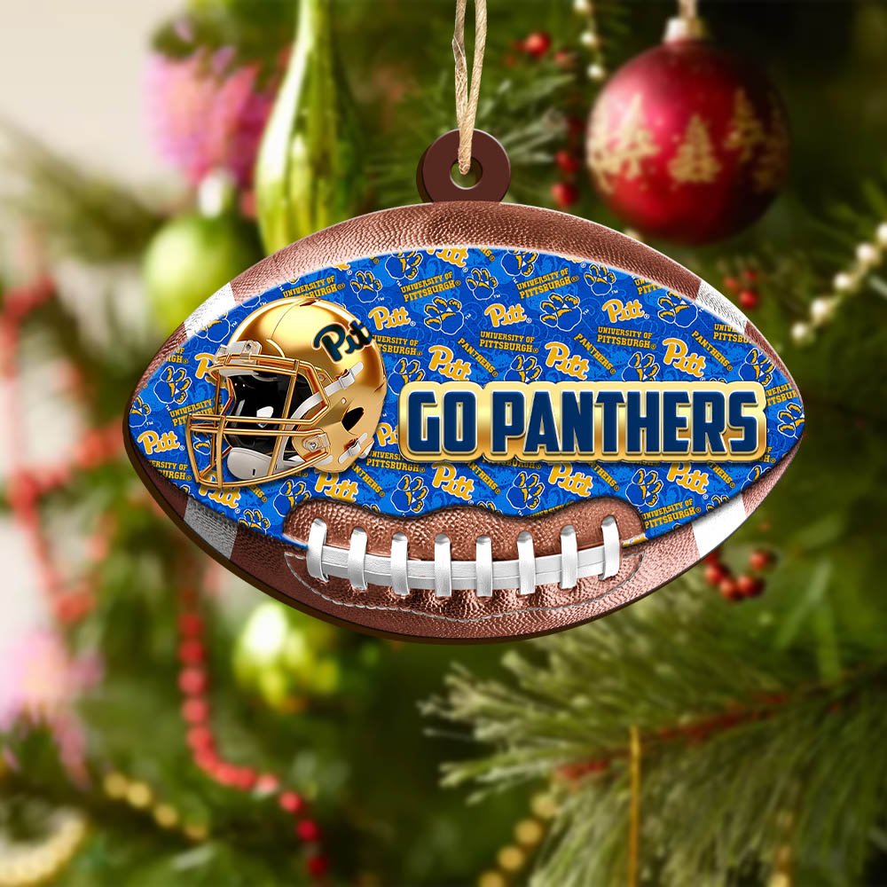 Alternative view of Pittsburgh Panthers Wooden Ornament 2024 Version, Christmas Ornament For Football Fan, Hanging Decor ETHY-53500