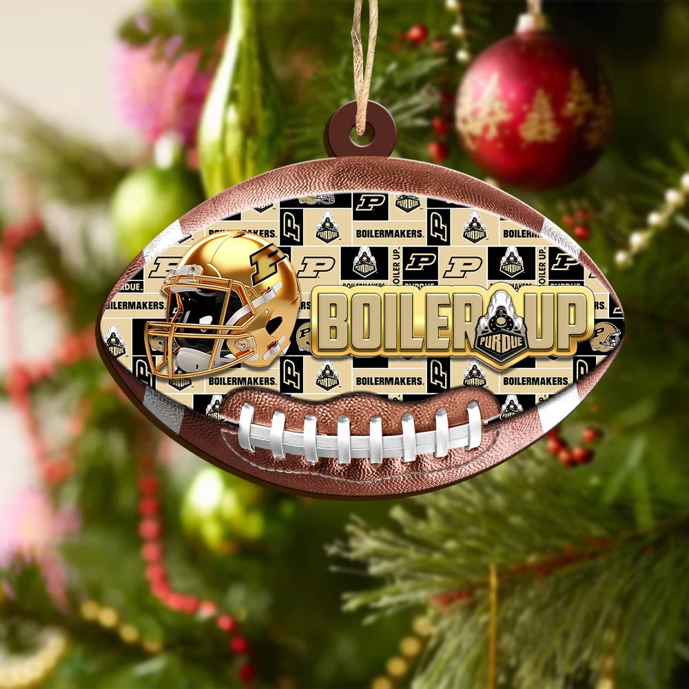 Alternative view of Purdue Boilermakers Wooden Ornament 2024 Version, Christmas Ornament For Football Fan, Hanging Decor ETHY-53500