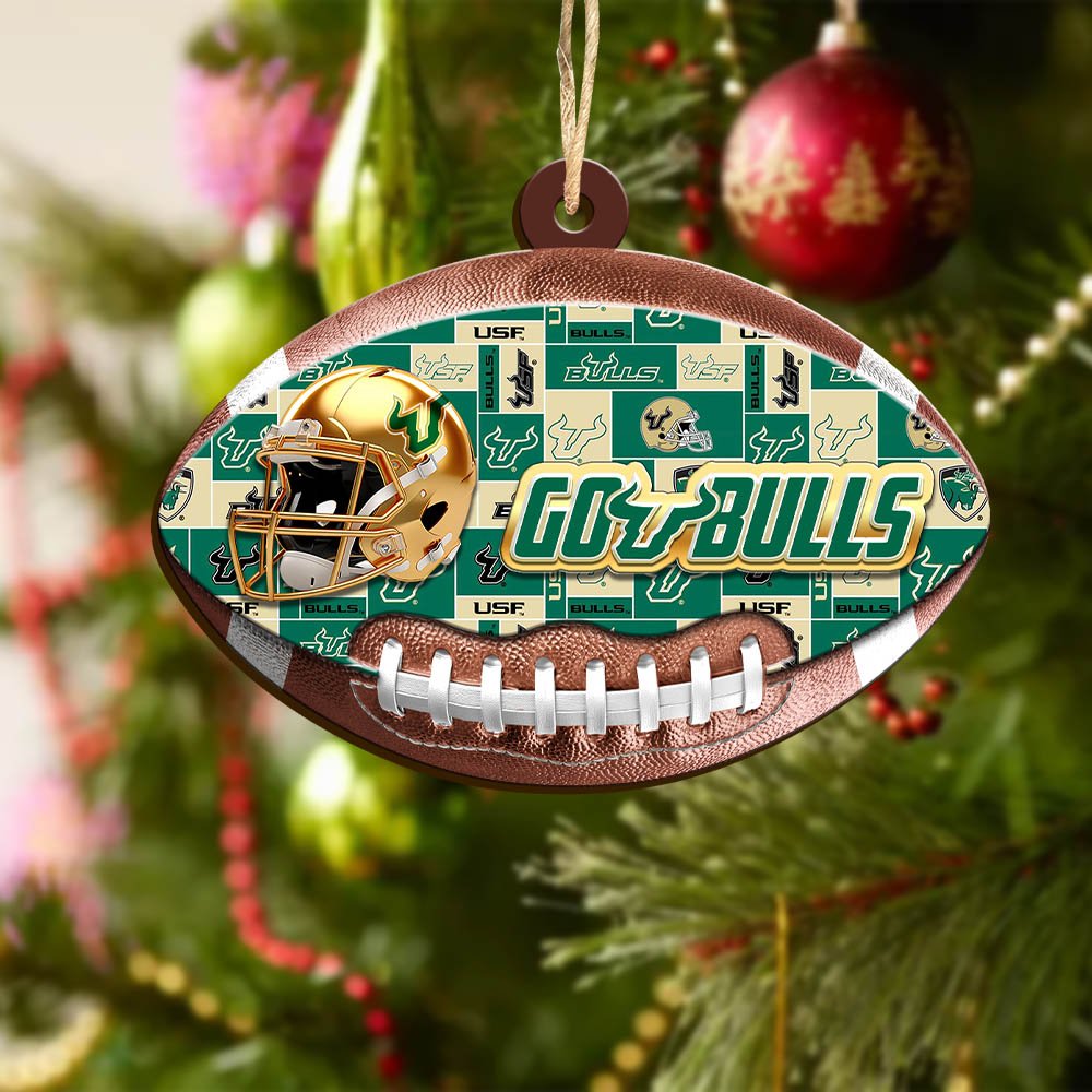 Alternative view of South Florida Bulls Wooden Ornament 2024 Version, Christmas Ornament For Football Fan, Hanging Decor ETHY-53500