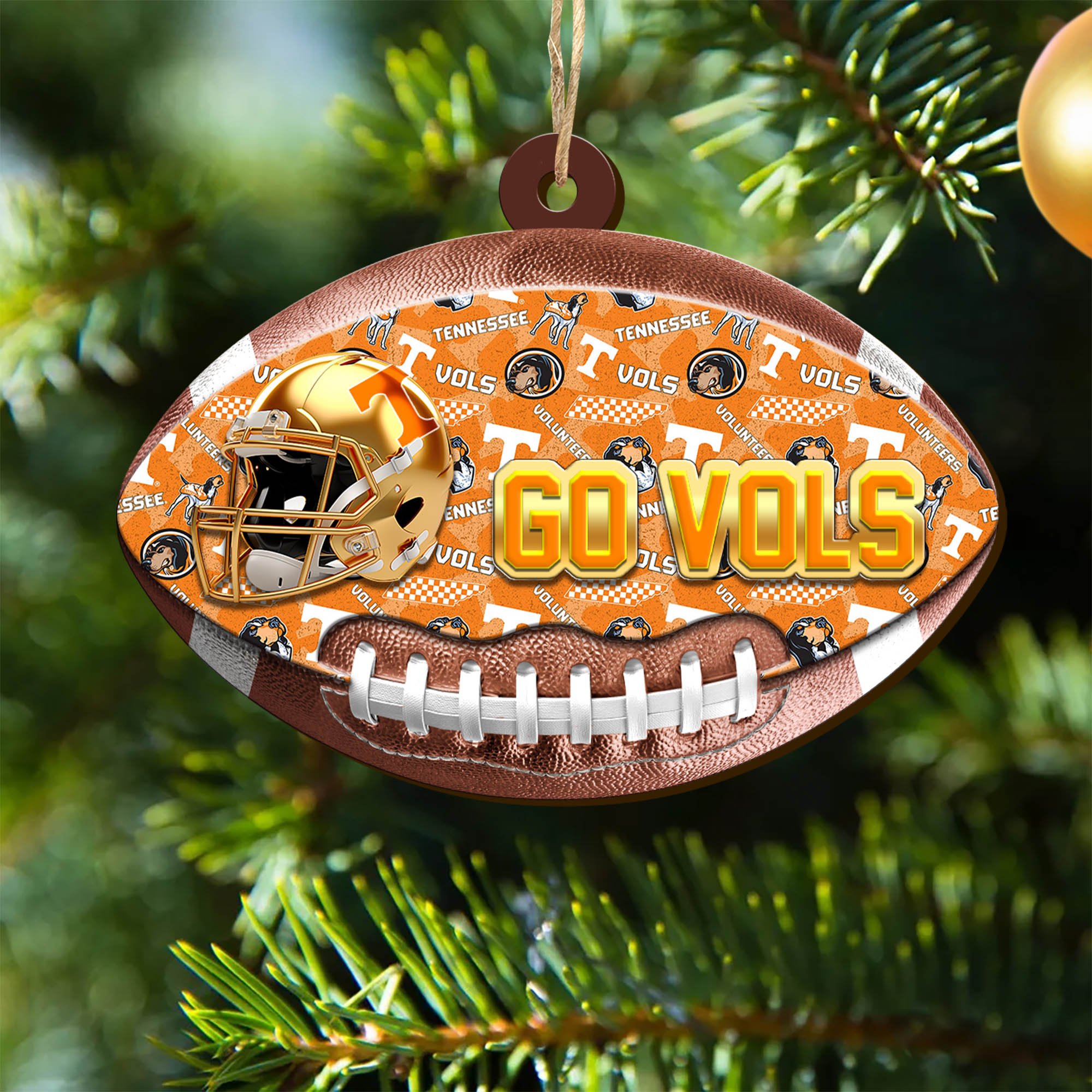 Tennessee Volunteers Wooden Ornament 2024 Version, Christmas Ornament For Football Fan, Hanging Decor ETHY-53500