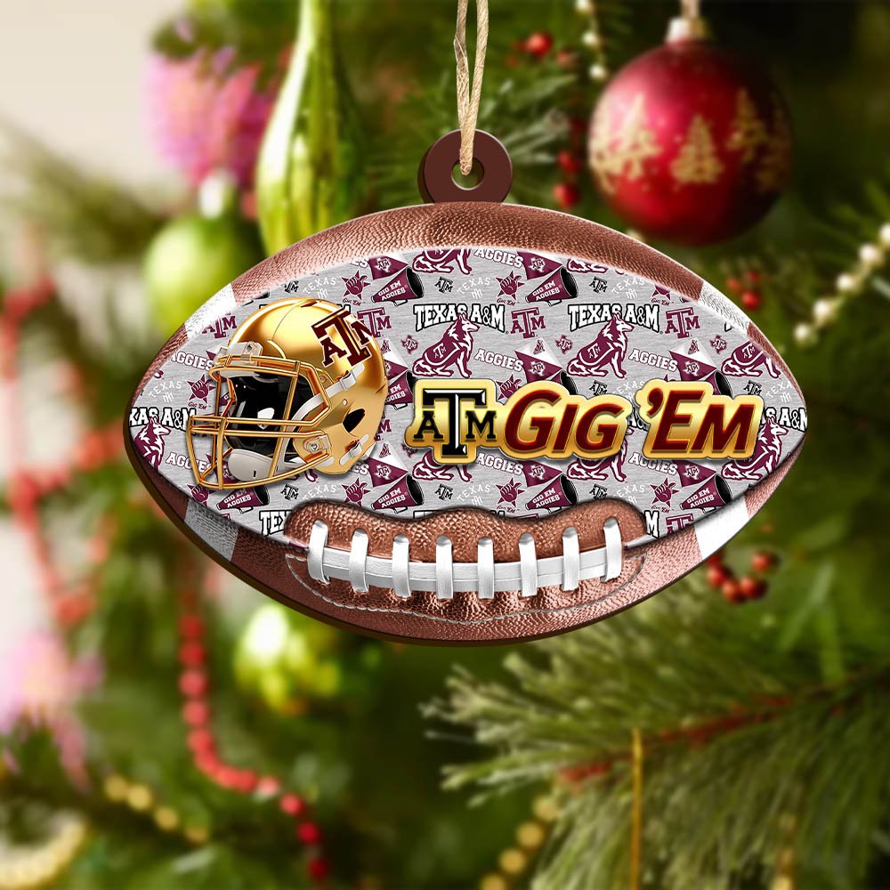 Alternative view of Texas A&M Aggies Wooden Ornament 2024 Version, Christmas Ornament For Football Fan, Hanging Decor ETHY-53500