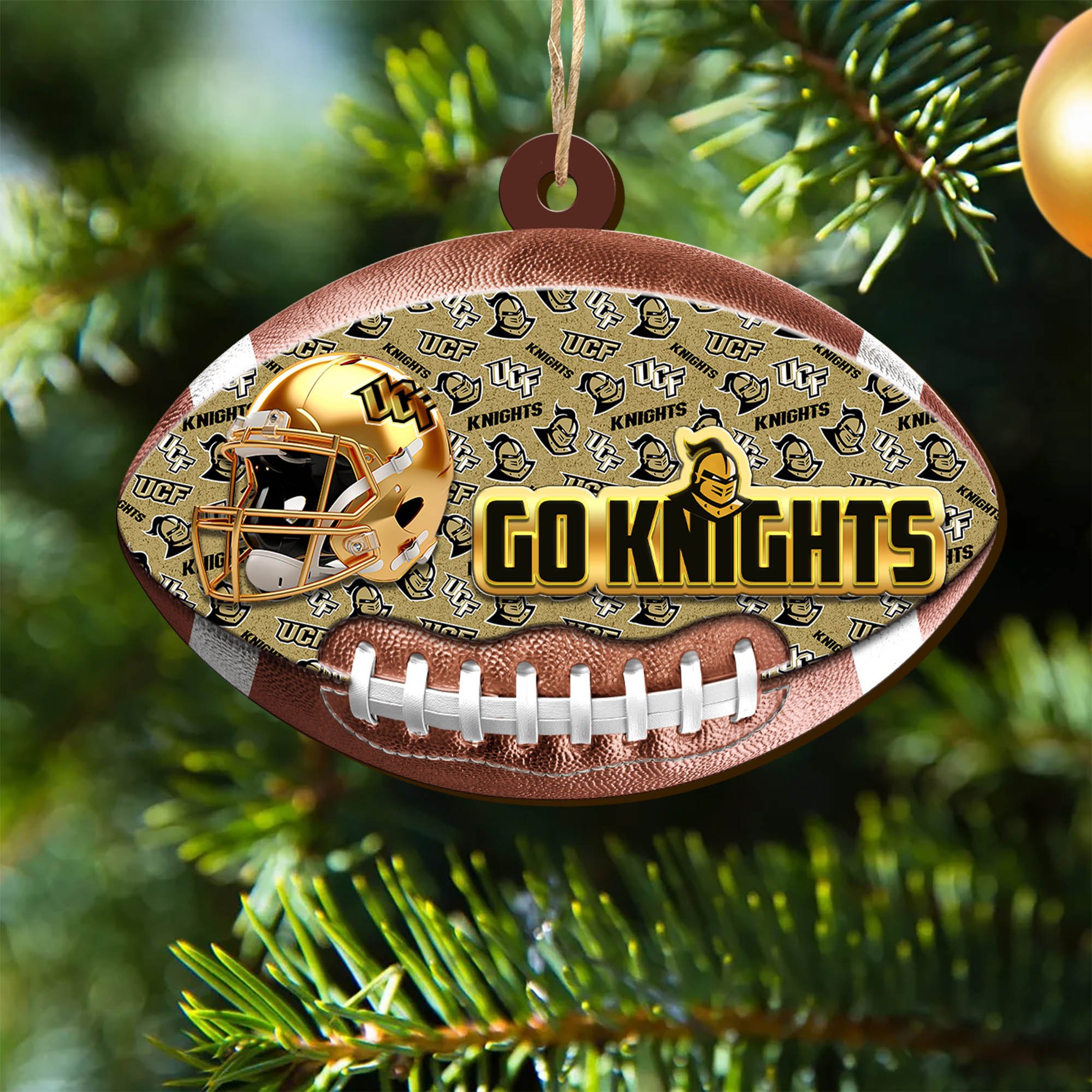 UCF Knights Wooden Ornament 2024 Version, Christmas Ornament For Football Fan, Hanging Decor ETHY-53500