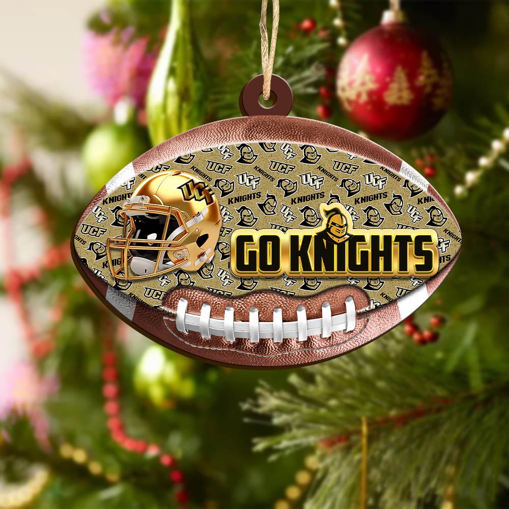 Alternative view of UCF Knights Wooden Ornament 2024 Version, Christmas Ornament For Football Fan, Hanging Decor ETHY-53500