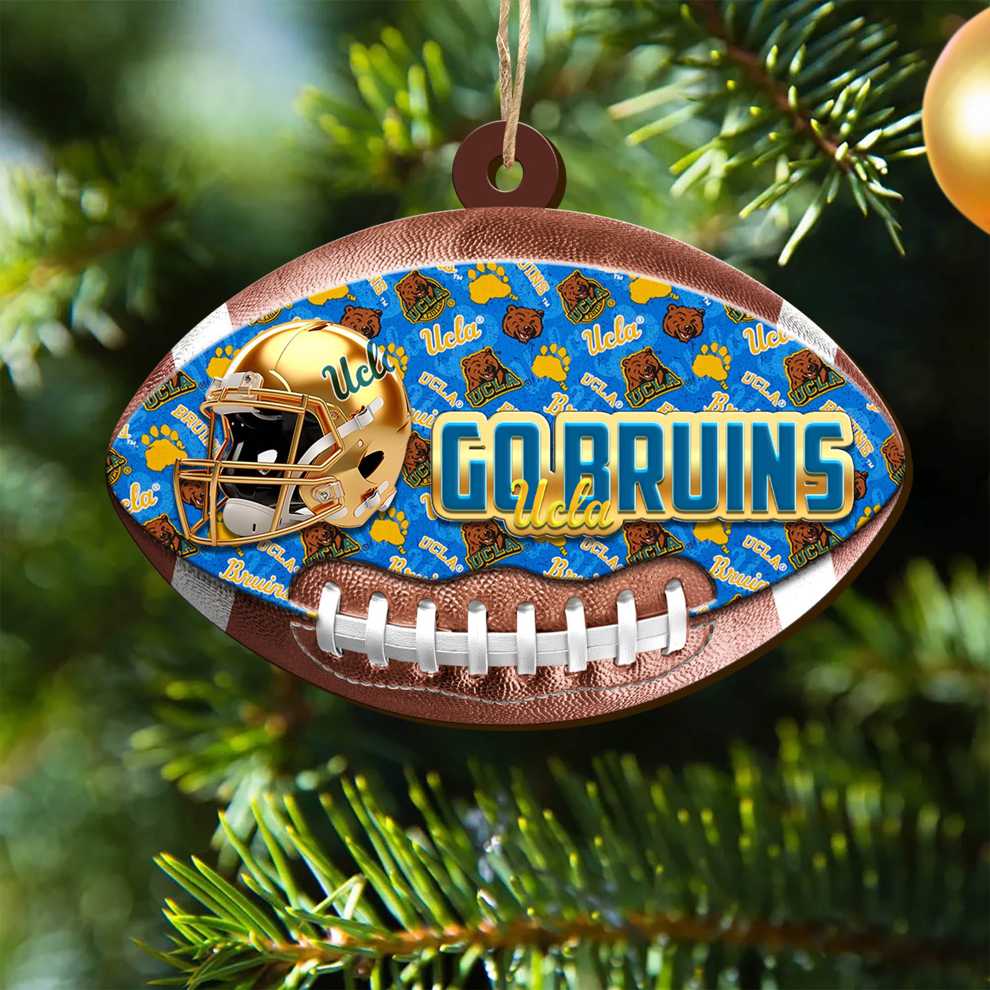 UCLA Bruins Wooden Ornament 2024 Version, Christmas Ornament For Football Fan, Hanging Decor ETHY-53500