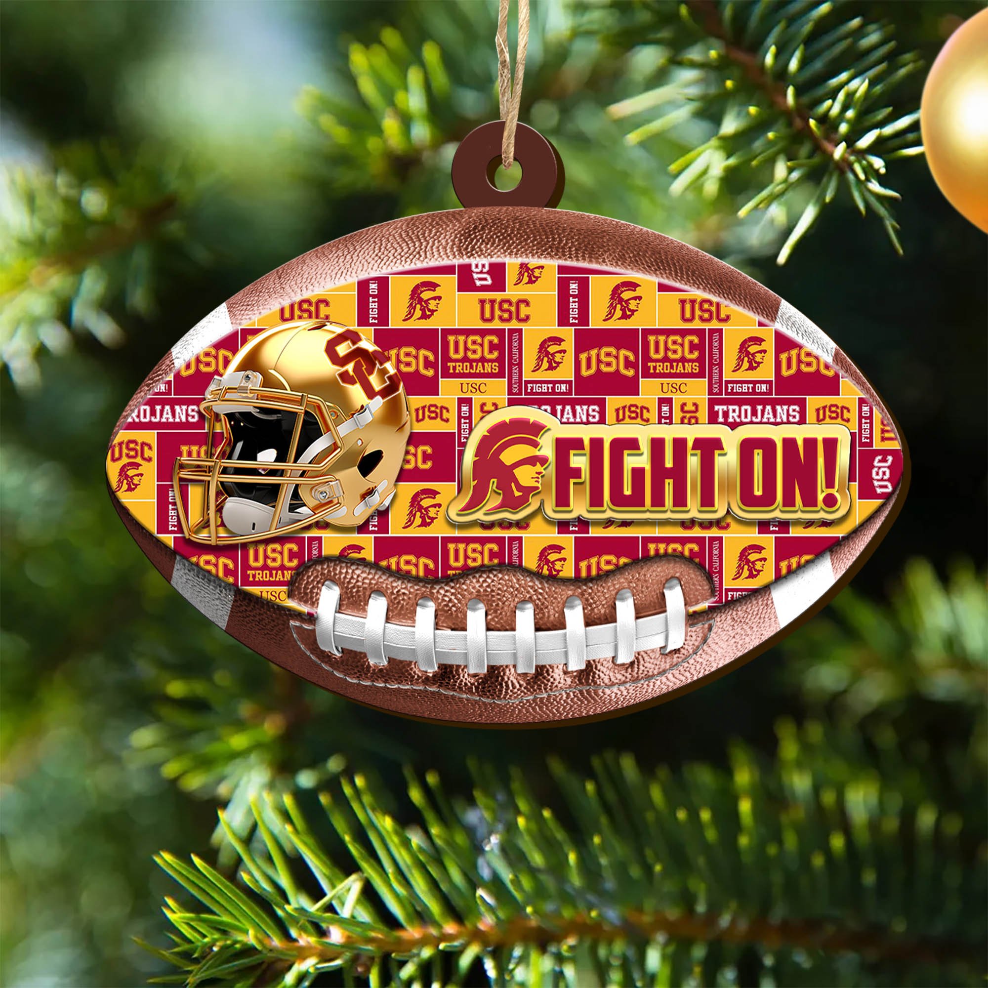 USC Trojans Wooden Ornament 2024 Version, Christmas Ornament For Football Fan, Hanging Decor ETHY-53500