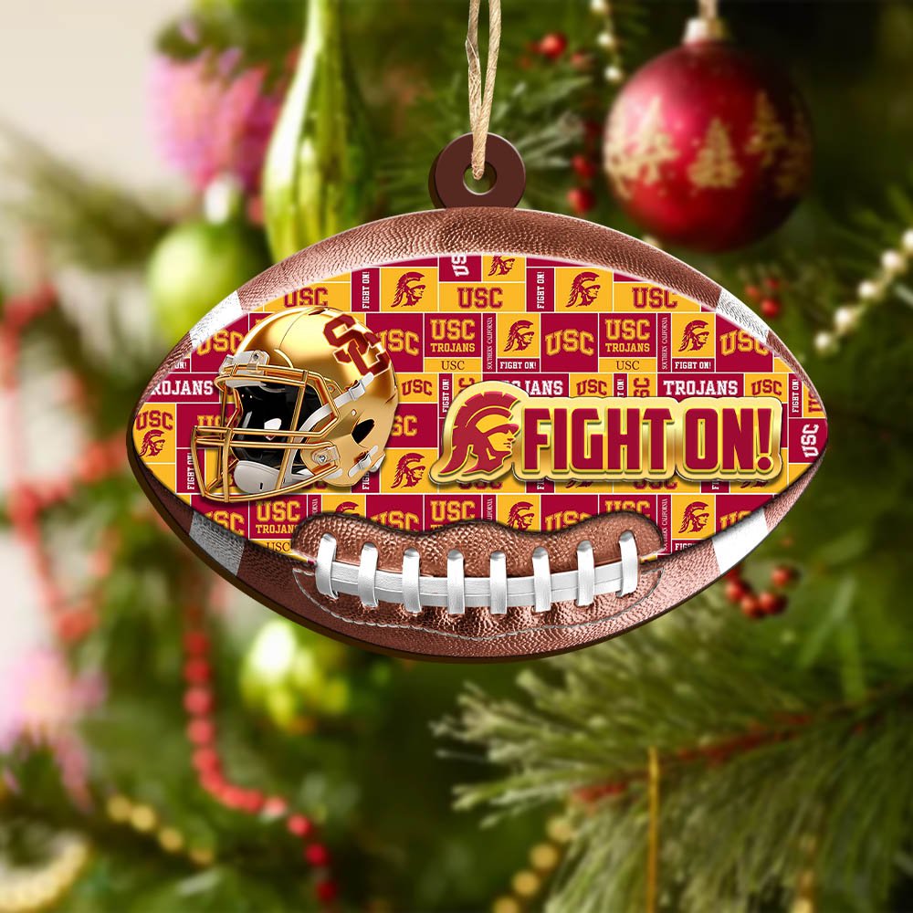 Alternative view of USC Trojans Wooden Ornament 2024 Version, Christmas Ornament For Football Fan, Hanging Decor ETHY-53500