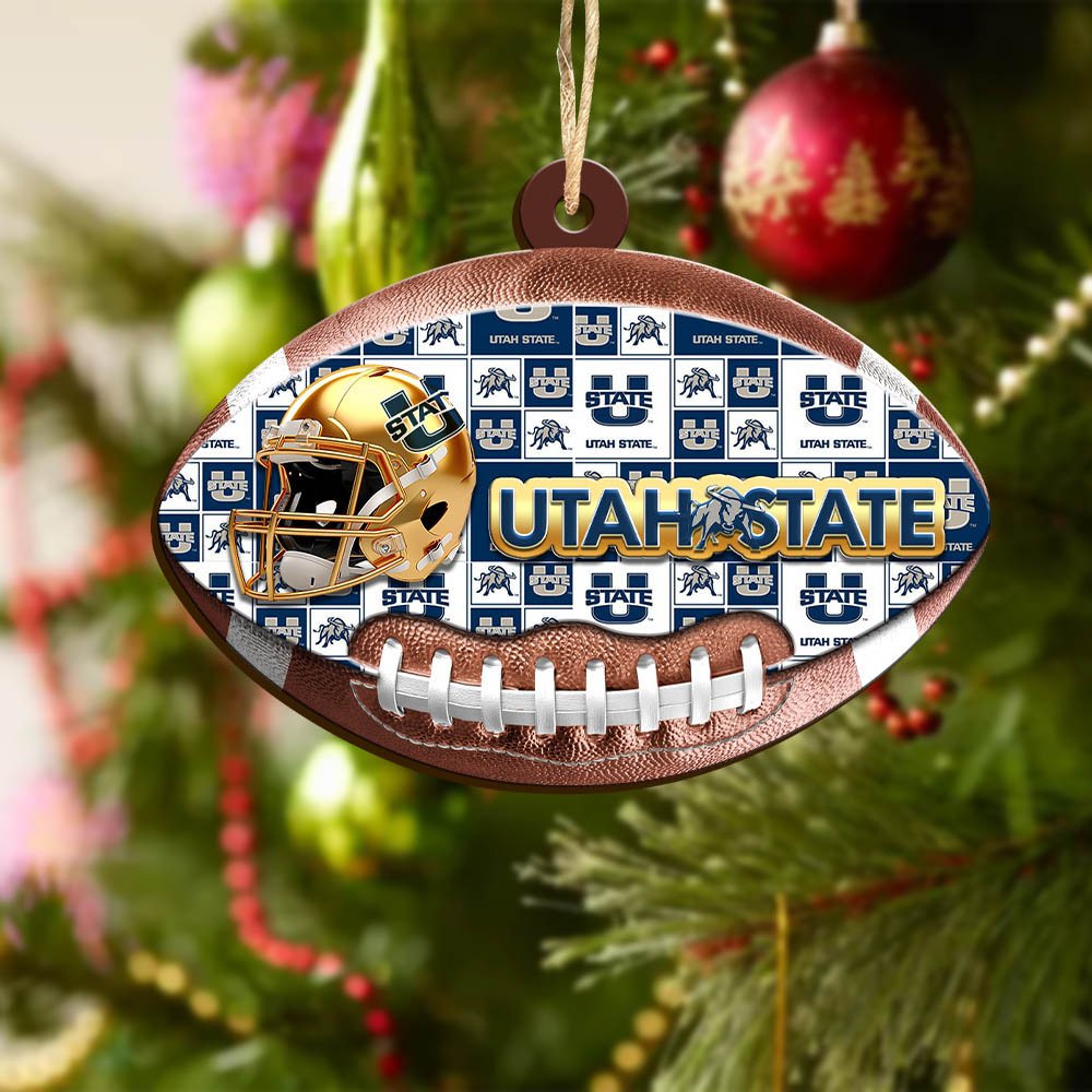 Alternative view of Utah State Aggies Wooden Ornament 2024 Version, Christmas Ornament For Football Fan, Hanging Decor ETHY-53500