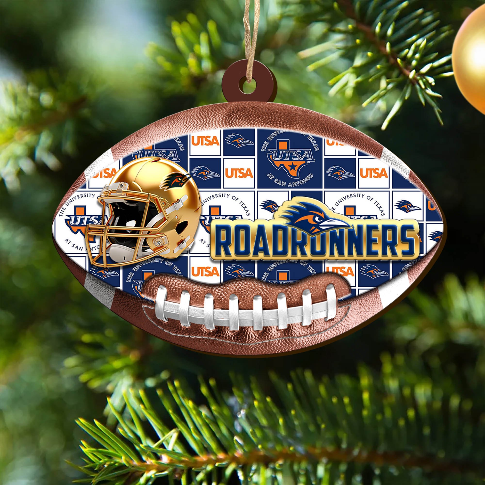 UTSA Roadrunners Wooden Ornament 2024 Version, Christmas Ornament For Football Fan, Hanging Decor ETHY-53500