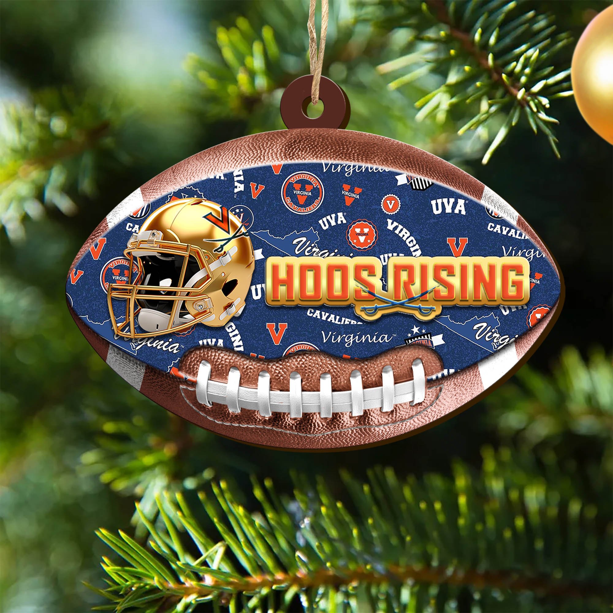 Virginia Cavaliers Wooden Ornament 2024 Version, Christmas Ornament For Football Fan, Hanging Decor ETHY-53500