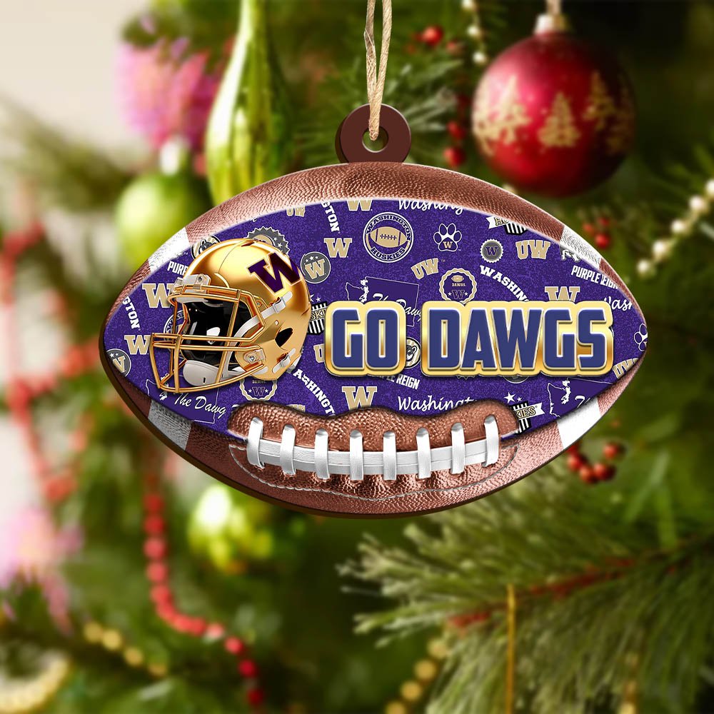 Alternative view of Washington Huskies Wooden Ornament 2024 Version, Christmas Ornament For Football Fan, Hanging Decor ETHY-53500