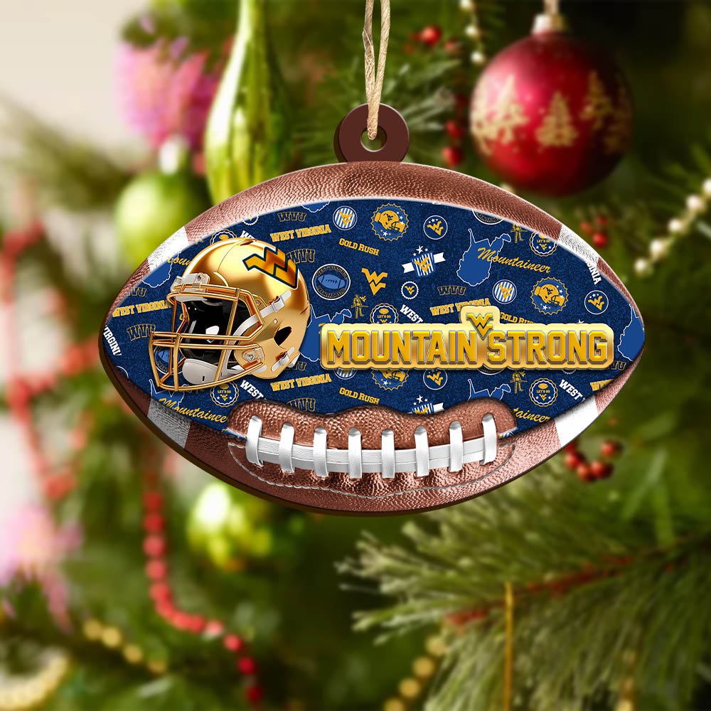 Alternative view of West Virginia Mountaineers Wooden Ornament 2024 Version, Christmas Ornament For Football Fan, Hanging Decor ETHY-53500