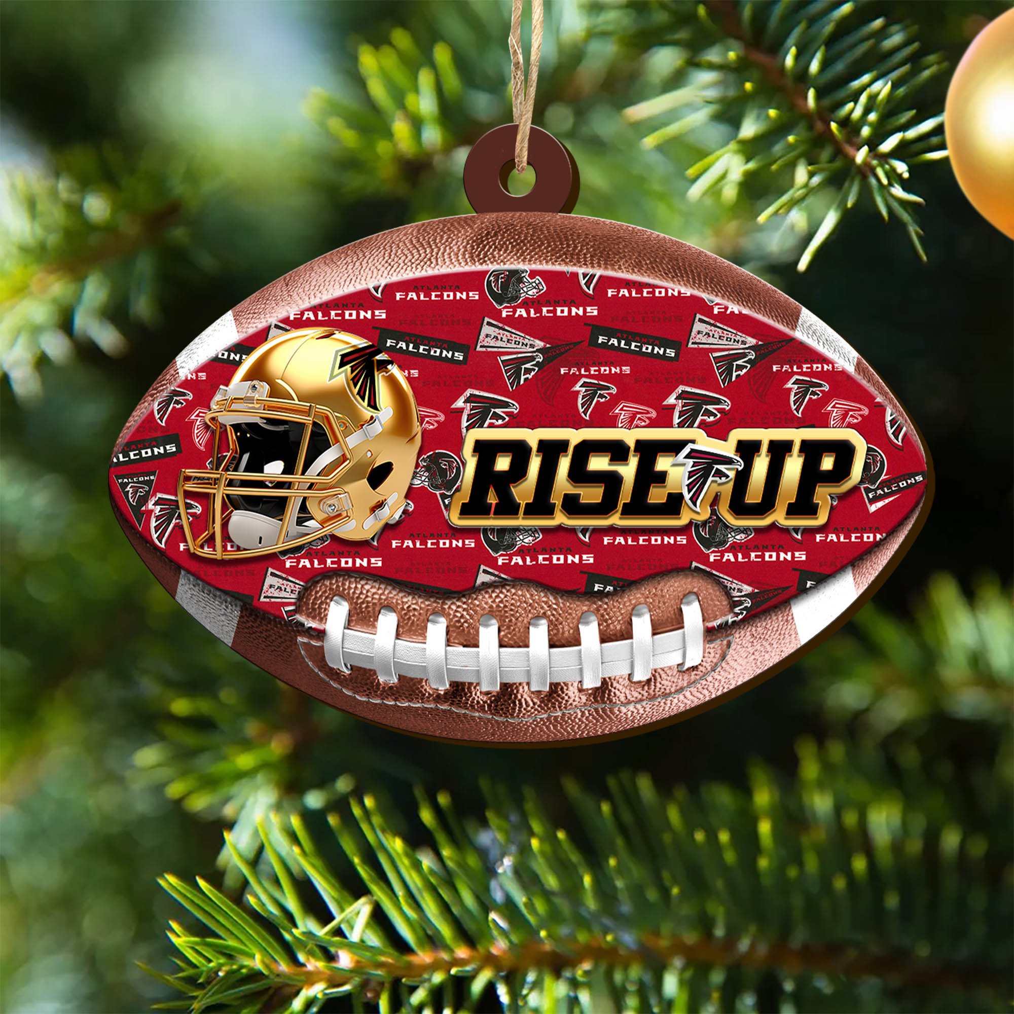 Atlanta Falcons Wooden Ornament 2024 Version, Christmas Ornament For Football Fan, Hanging Decor ETHY-53500