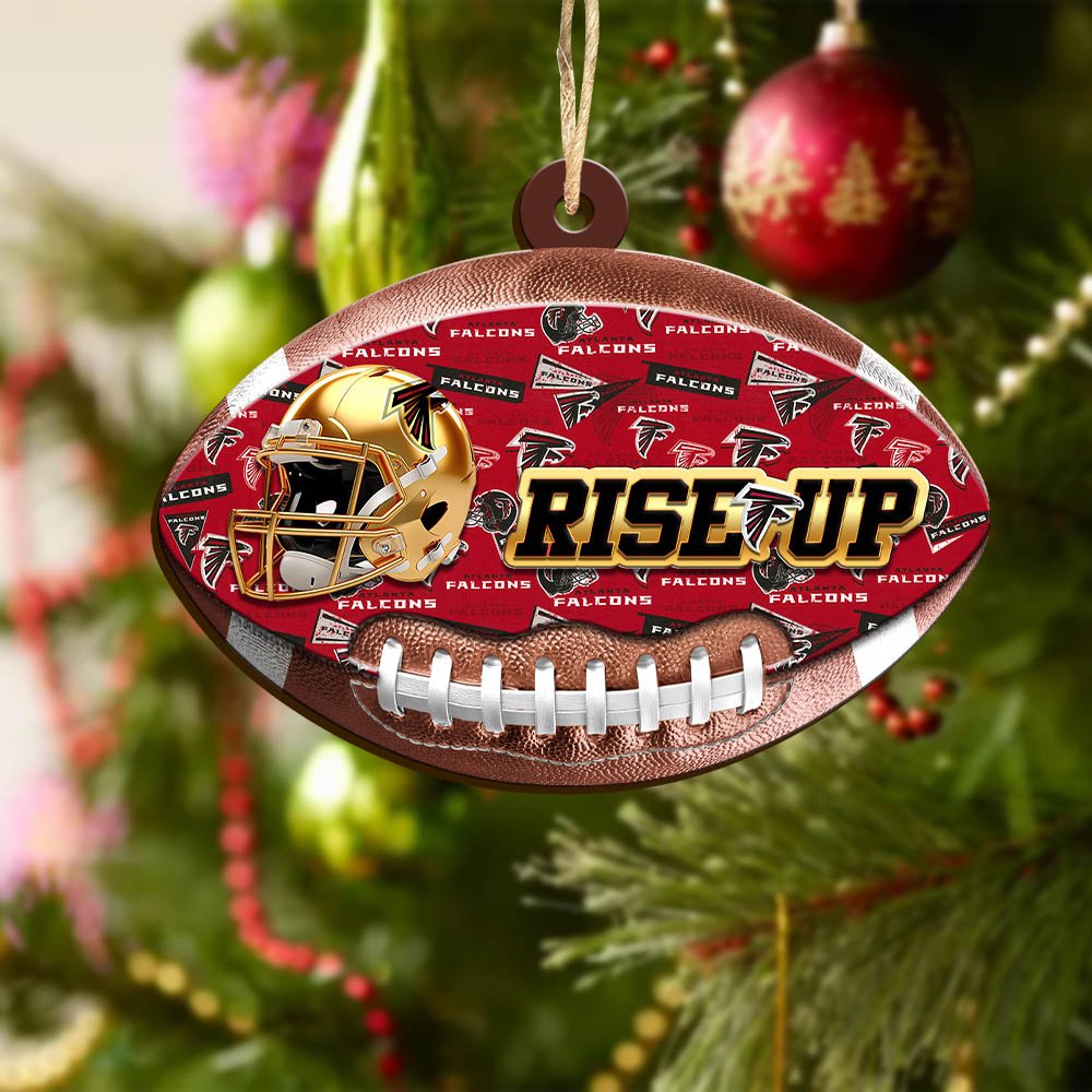 Alternative view of Atlanta Falcons Wooden Ornament 2024 Version, Christmas Ornament For Football Fan, Hanging Decor ETHY-53500