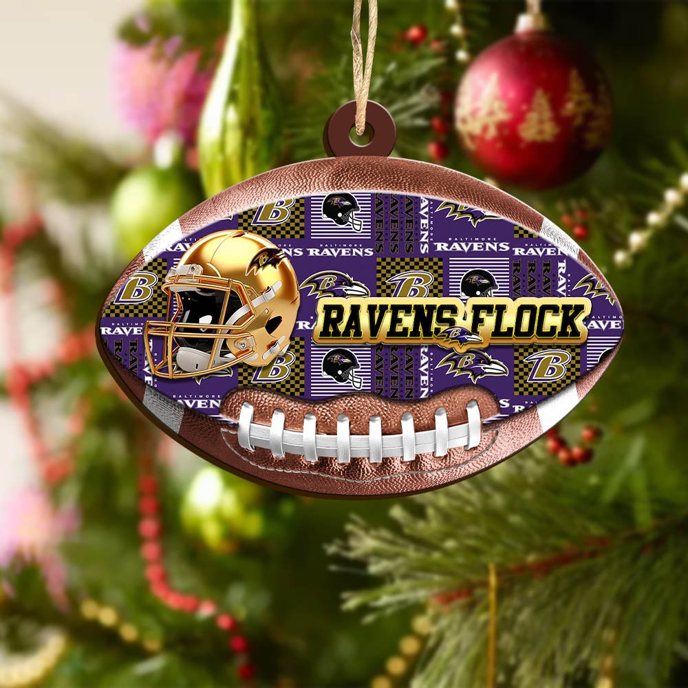 Alternative view of Baltimore Ravens Wooden Ornament 2024 Version, Christmas Ornament For Football Fan, Hanging Decor ETHY-53500