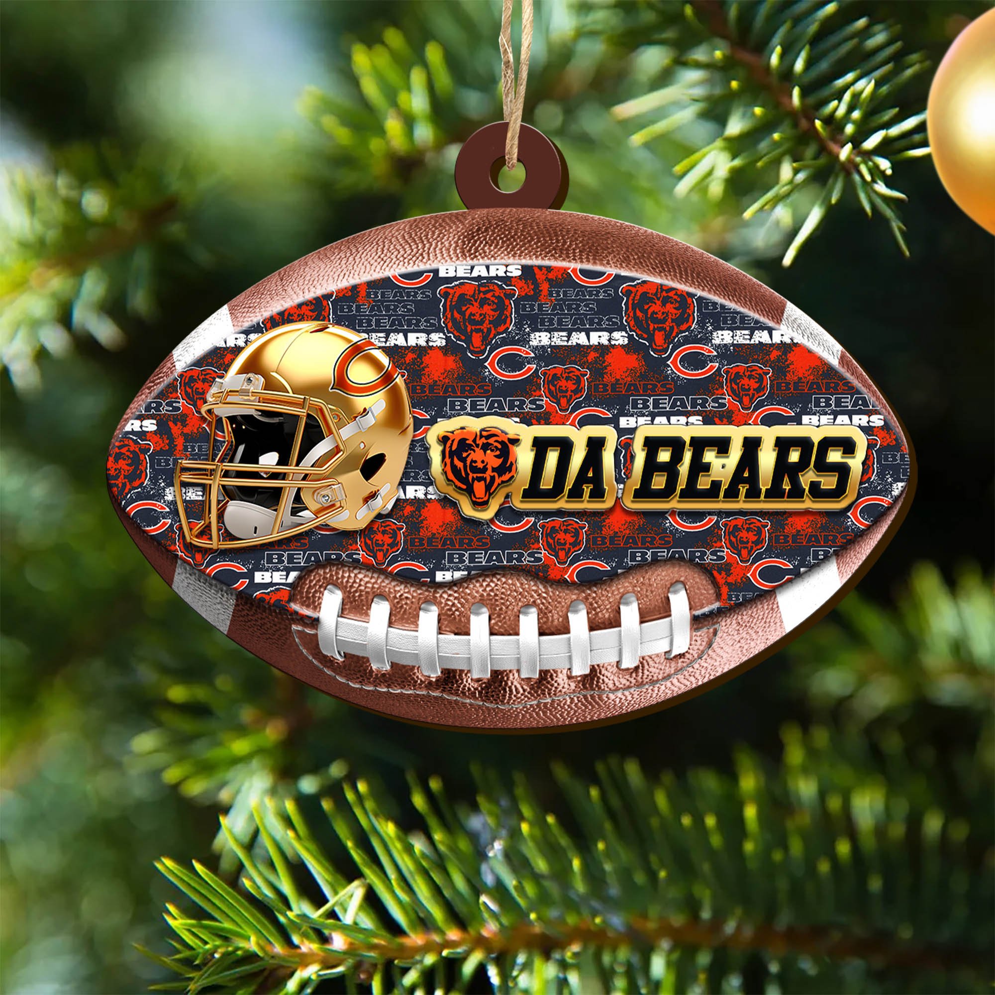 Chicago Bears Wooden Ornament 2024 Version, Christmas Ornament For Football Fan, Hanging Decor ETHY-53500