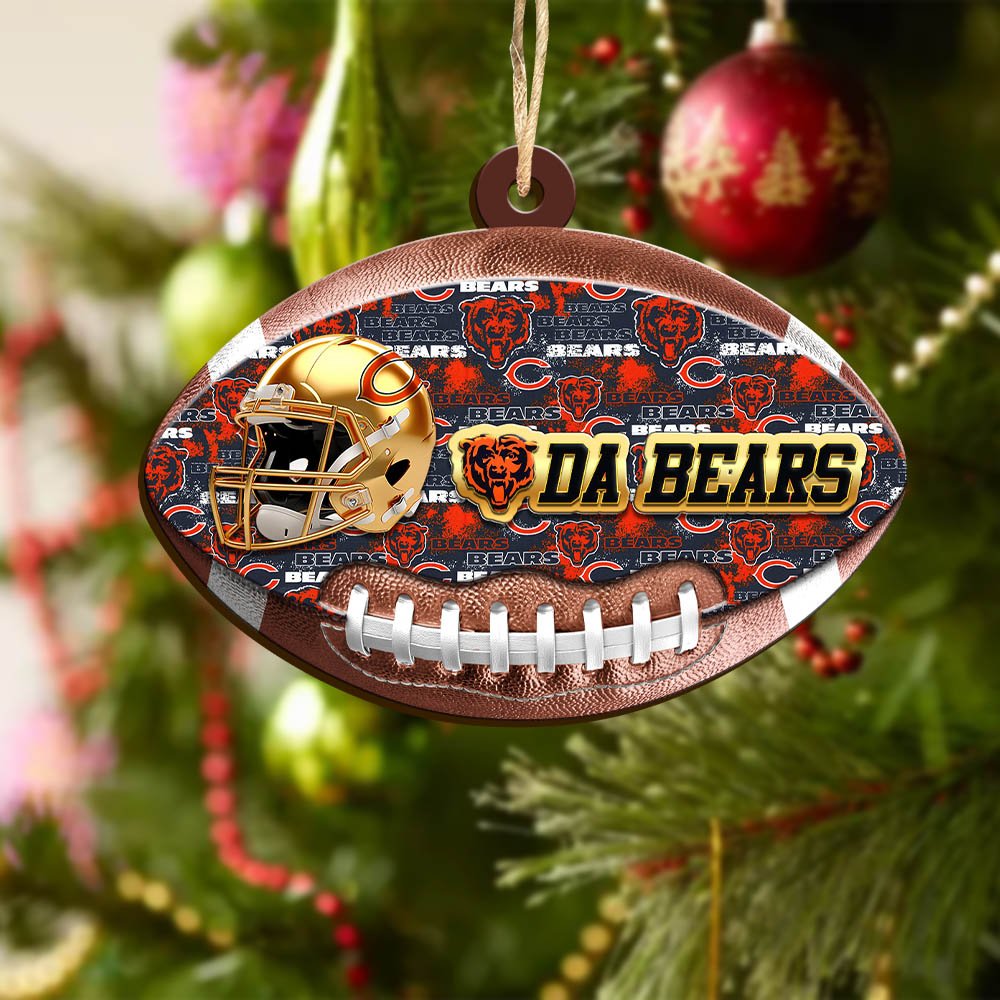 Alternative view of Chicago Bears Wooden Ornament 2024 Version, Christmas Ornament For Football Fan, Hanging Decor ETHY-53500