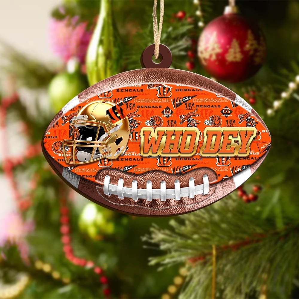 Alternative view of Cincinnati Bengals Wooden Ornament 2024 Version, Christmas Ornament For Football Fan, Hanging Decor ETHY-53500