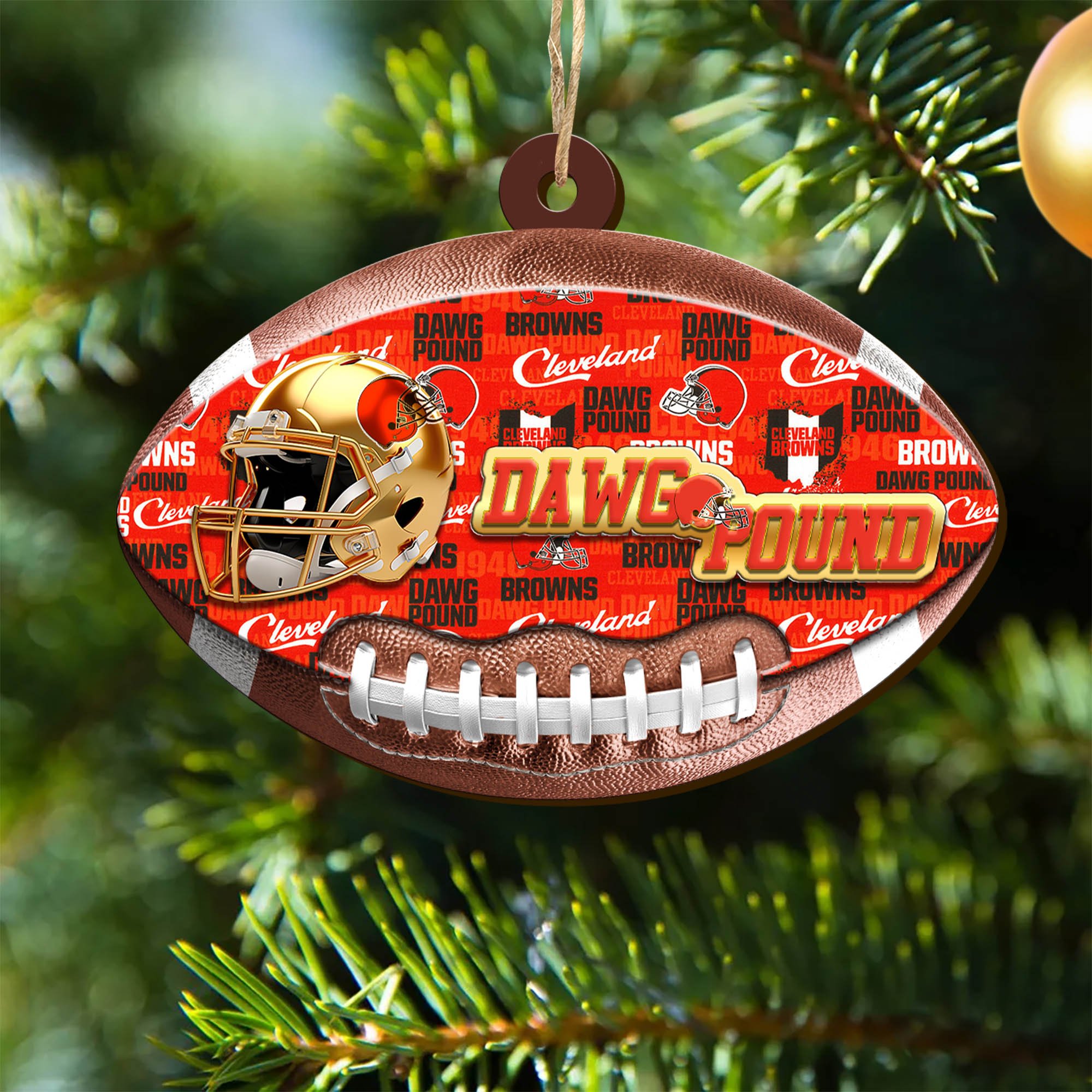 Cleveland Browns Wooden Ornament 2024 Version, Christmas Ornament For Football Fan, Hanging Decor ETHY-53500