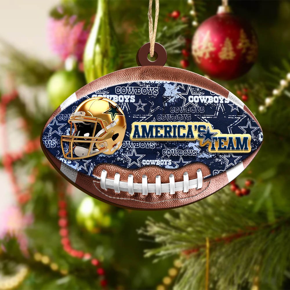 Alternative view of Dallas Cowboys Wooden Ornament 2024 Version, Christmas Ornament For Football Fan, Hanging Decor ETHY-53500