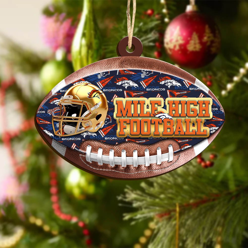 Alternative view of Denver Broncos Wooden Ornament 2024 Version, Christmas Ornament For Football Fan, Hanging Decor ETHY-53500