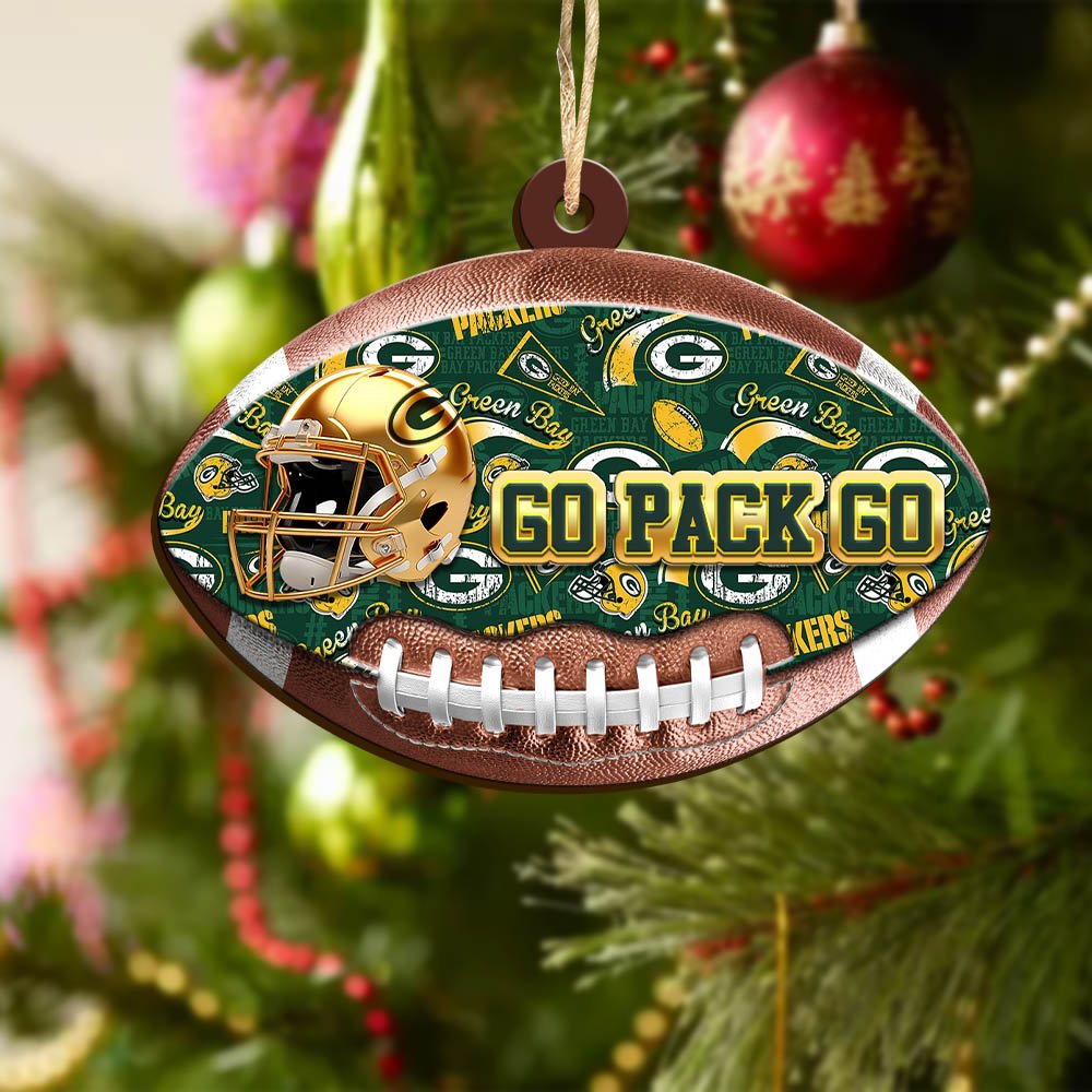 Alternative view of Green Bay Packers Wooden Ornament 2024 Version, Christmas Ornament For Football Fan, Hanging Decor ETHY-53500