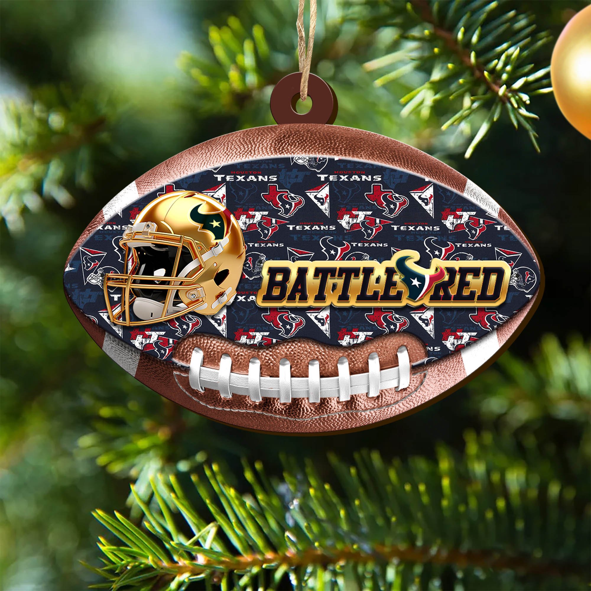 Houston Texans Wooden Ornament 2024 Version, Christmas Ornament For Football Fan, Hanging Decor ETHY-53500