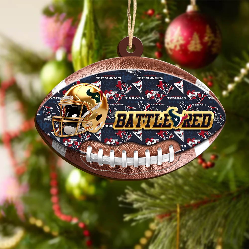 Alternative view of Houston Texans Wooden Ornament 2024 Version, Christmas Ornament For Football Fan, Hanging Decor ETHY-53500