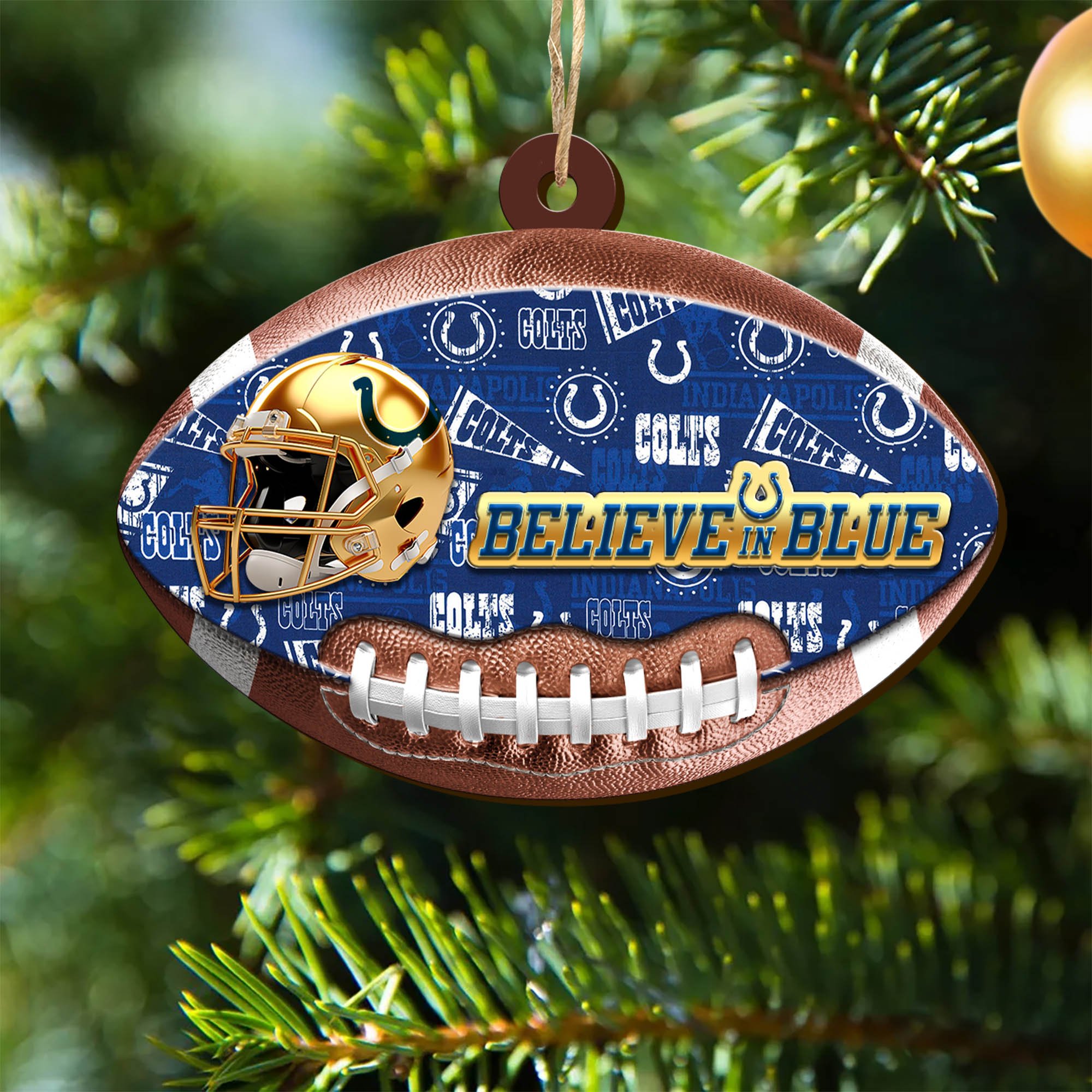 Indianapolis Colts Wooden Ornament 2024 Version, Christmas Ornament For Football Fan, Hanging Decor ETHY-53500