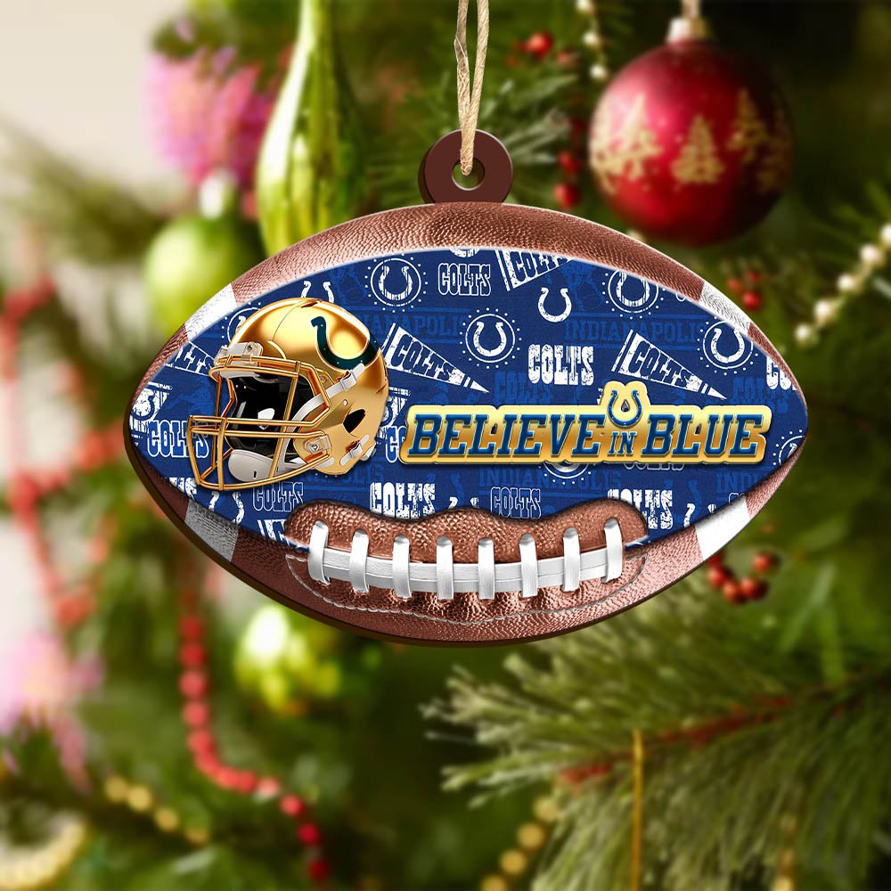 Alternative view of Indianapolis Colts Wooden Ornament 2024 Version, Christmas Ornament For Football Fan, Hanging Decor ETHY-53500