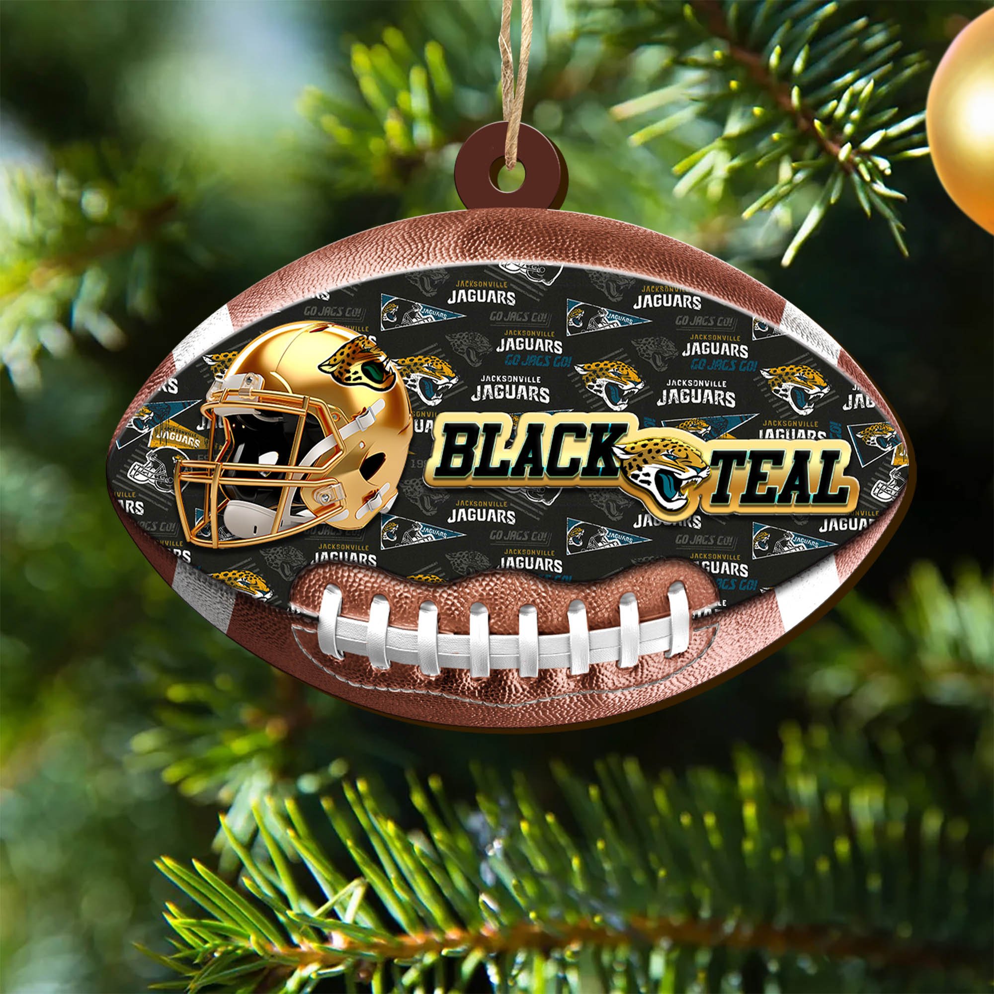 Jacksonville Jaguars Wooden Ornament 2024 Version, Christmas Ornament For Football Fan, Hanging Decor ETHY-53500