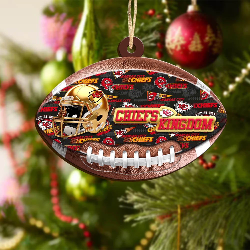 Alternative view of Kansas City Chiefs Wooden Ornament 2024 Version, Christmas Ornament For Football Fan, Hanging Decor ETHY-53500