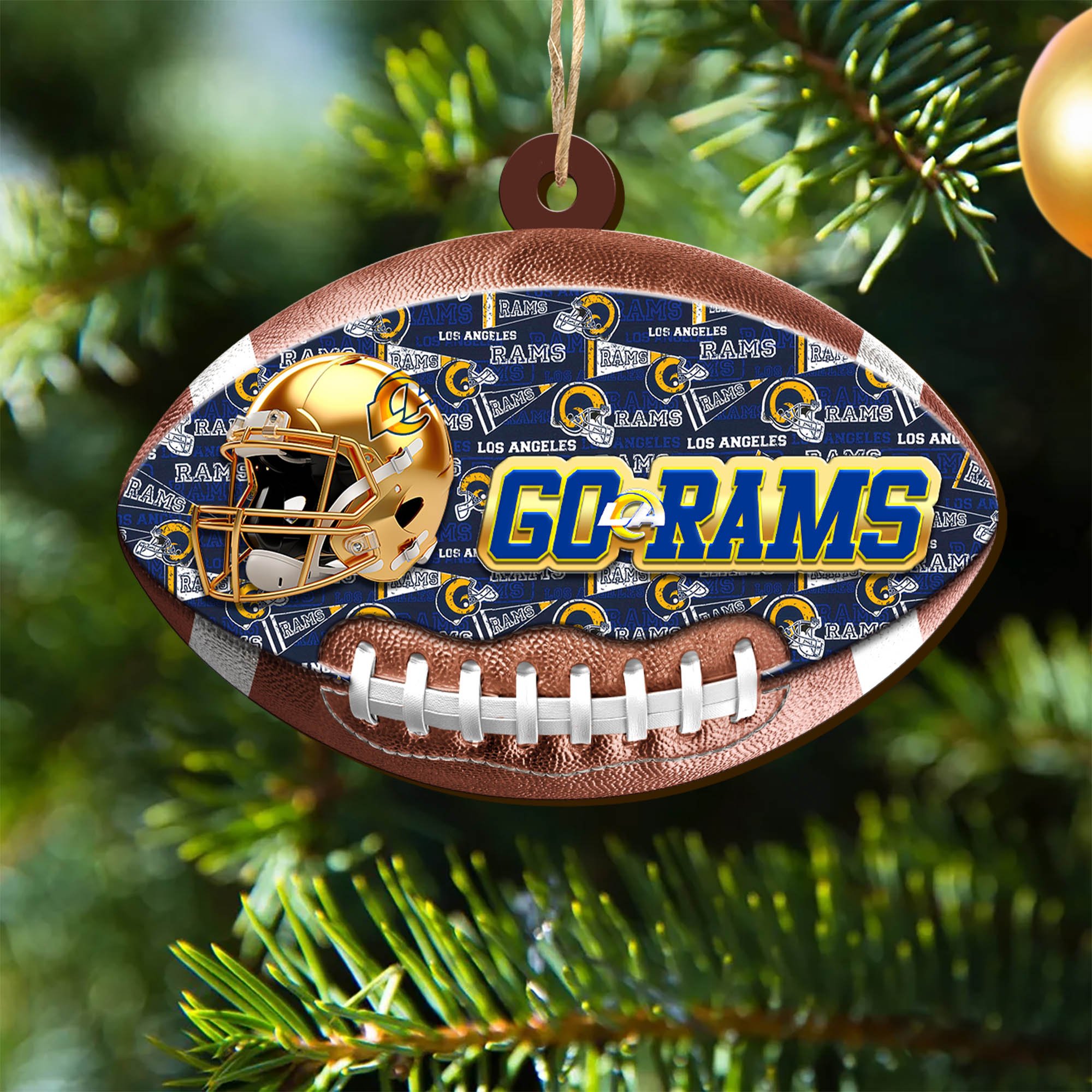 Los Angeles Rams Wooden Ornament 2024 Version, Christmas Ornament For Football Fan, Hanging Decor ETHY-53500
