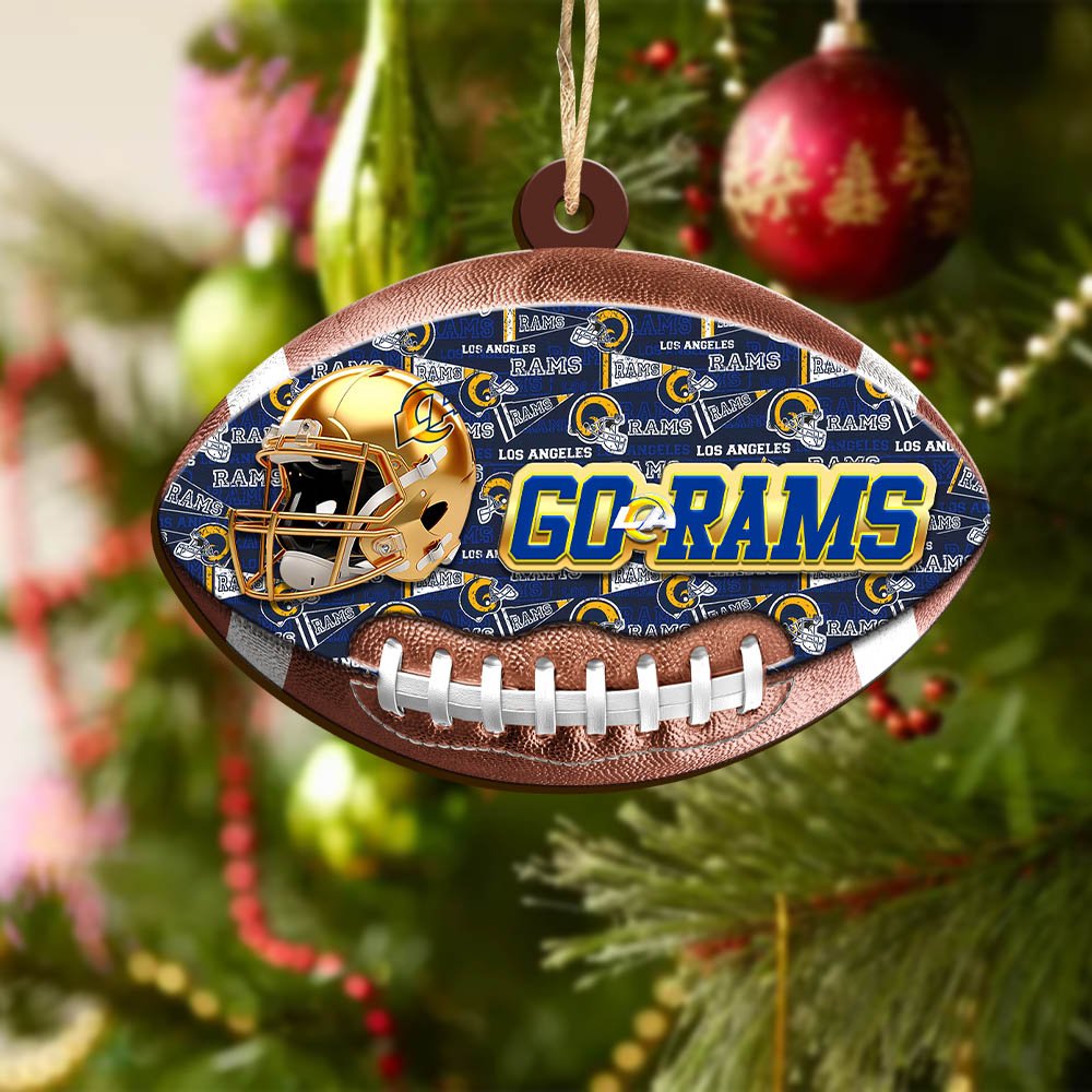 Alternative view of Los Angeles Rams Wooden Ornament 2024 Version, Christmas Ornament For Football Fan, Hanging Decor ETHY-53500