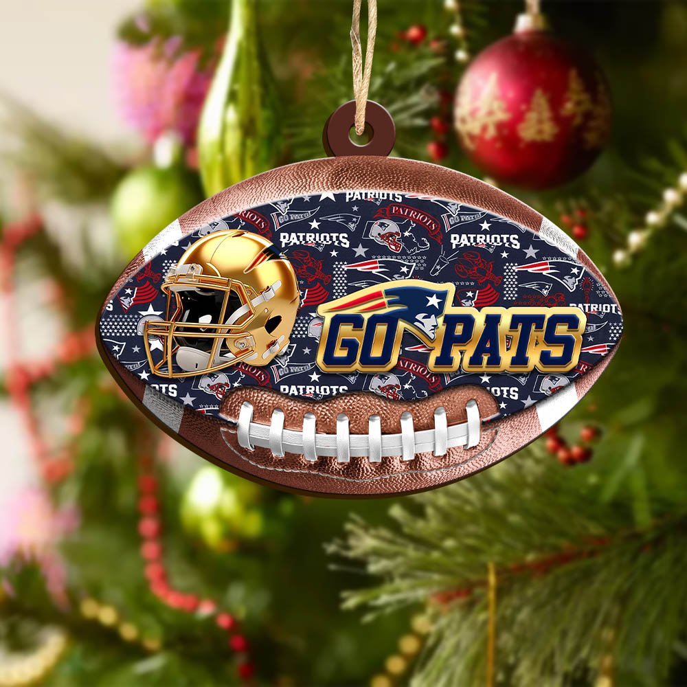 Alternative view of New England Patriots Wooden Ornament 2024 Version, Christmas Ornament For Football Fan, Hanging Decor ETHY-53500