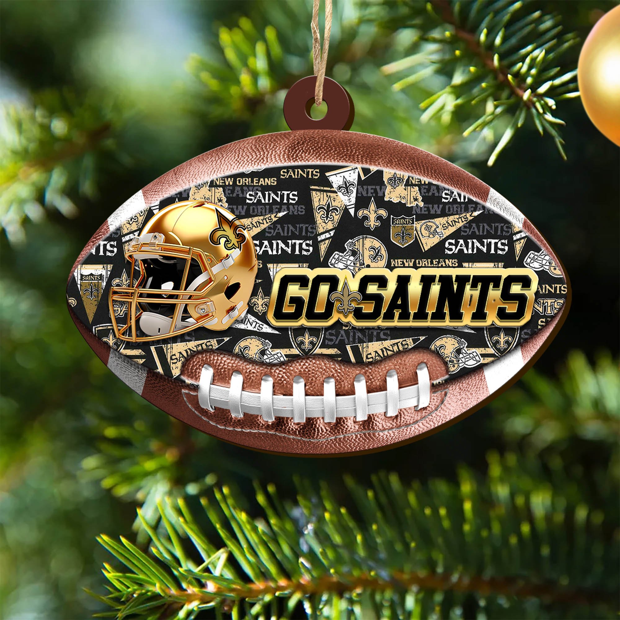 New Orleans Saints Wooden Ornament 2024 Version, Christmas Ornament For Football Fan, Hanging Decor ETHY-53500