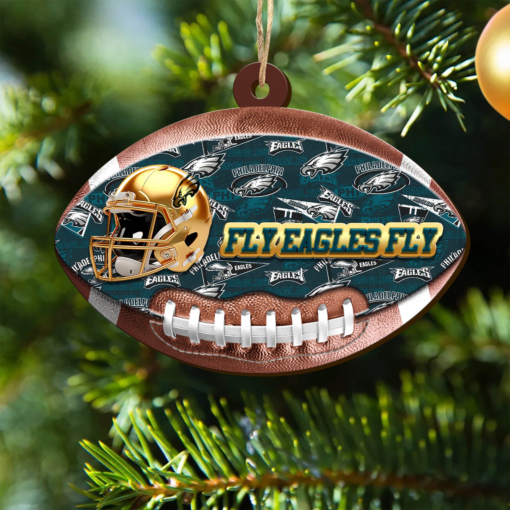 Philadelphia Eagles Wooden Ornament 2024 Version, Christmas Ornament For Football Fan, Hanging Decor ETHY-53500