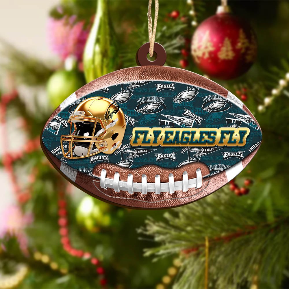 Alternative view of Philadelphia Eagles Wooden Ornament 2024 Version, Christmas Ornament For Football Fan, Hanging Decor ETHY-53500