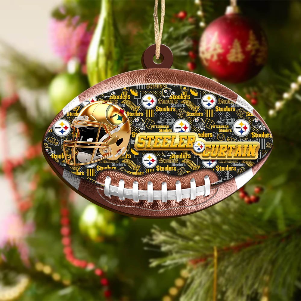 Alternative view of Pittsburgh Steelers Wooden Ornament 2024 Version, Christmas Ornament For Football Fan, Hanging Decor ETHY-53500