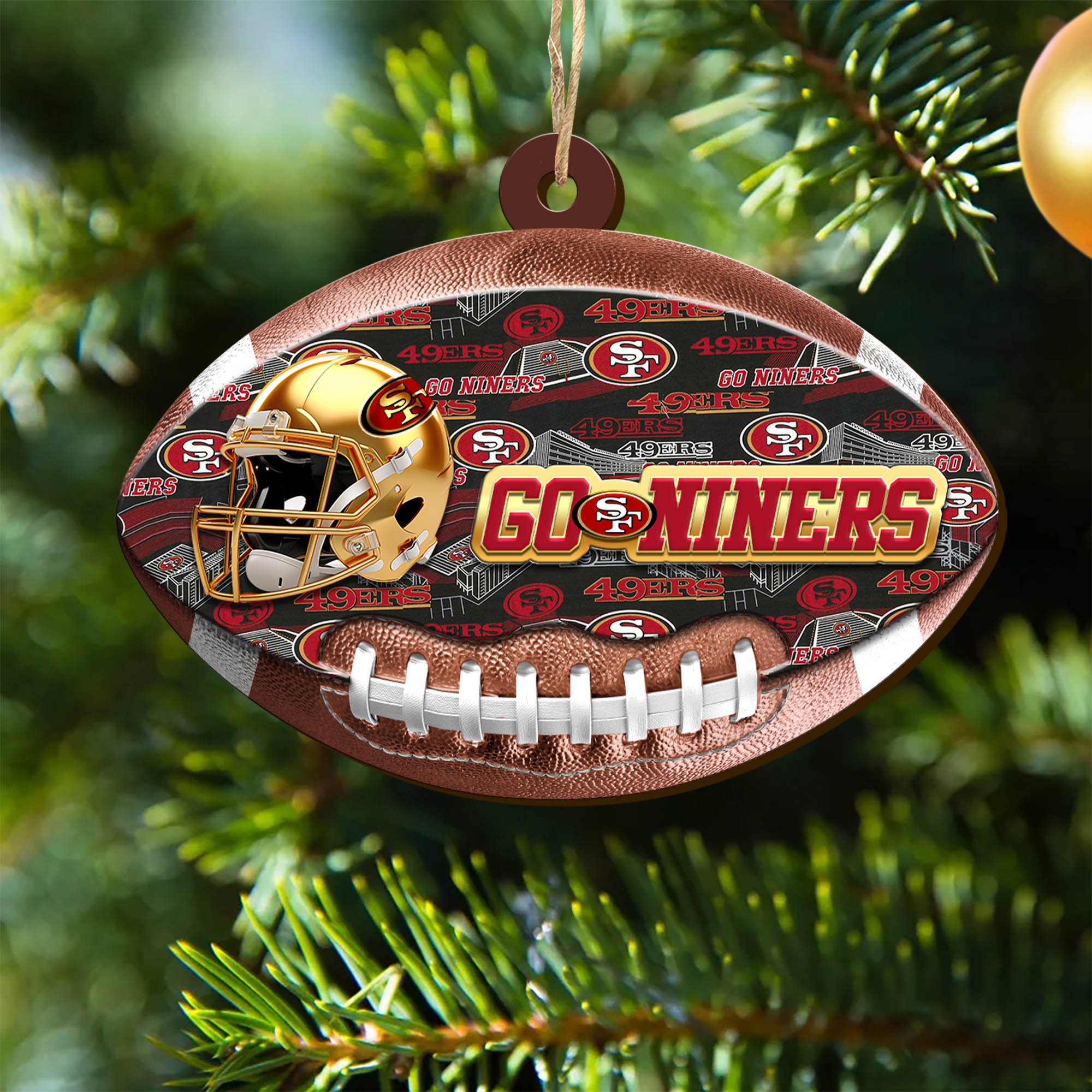 San Francisco 49ers Wooden Ornament 2024 Version, Christmas Ornament For Football Fan, Hanging Decor ETHY-53500