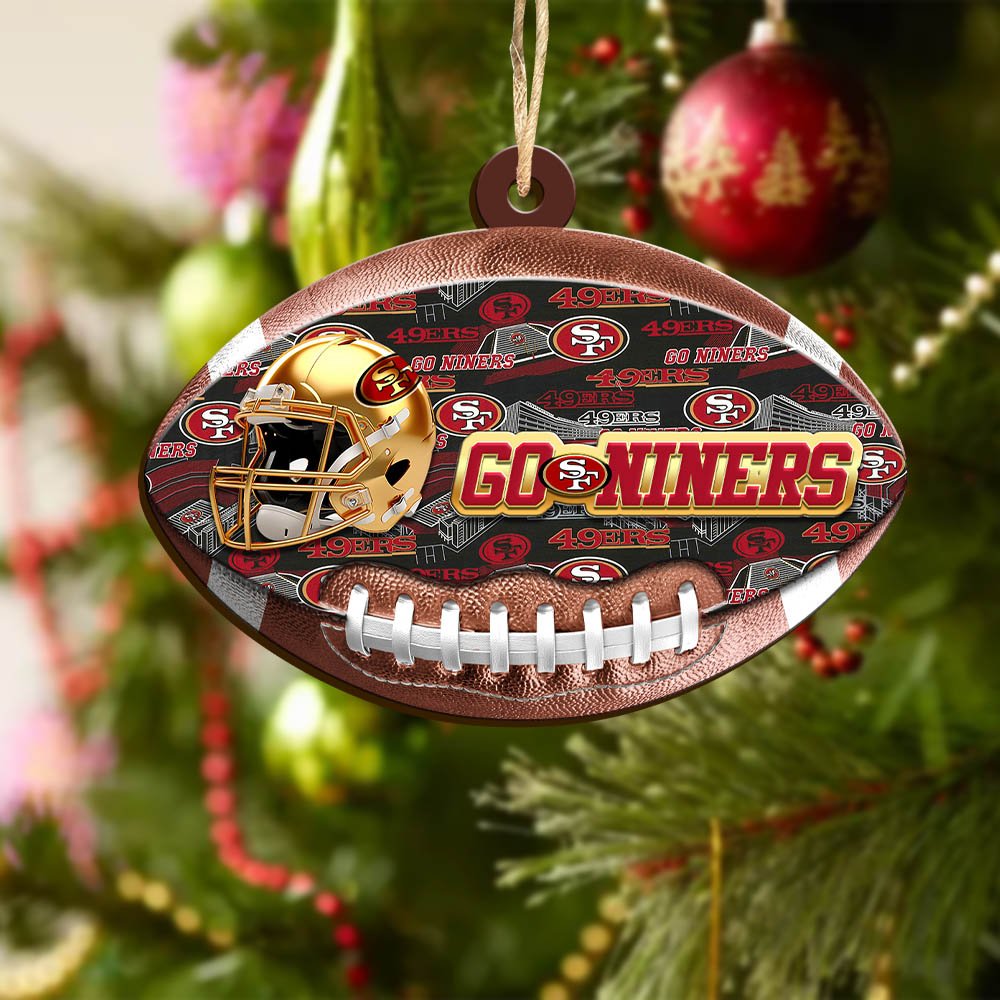Alternative view of San Francisco 49ers Wooden Ornament 2024 Version, Christmas Ornament For Football Fan, Hanging Decor ETHY-53500