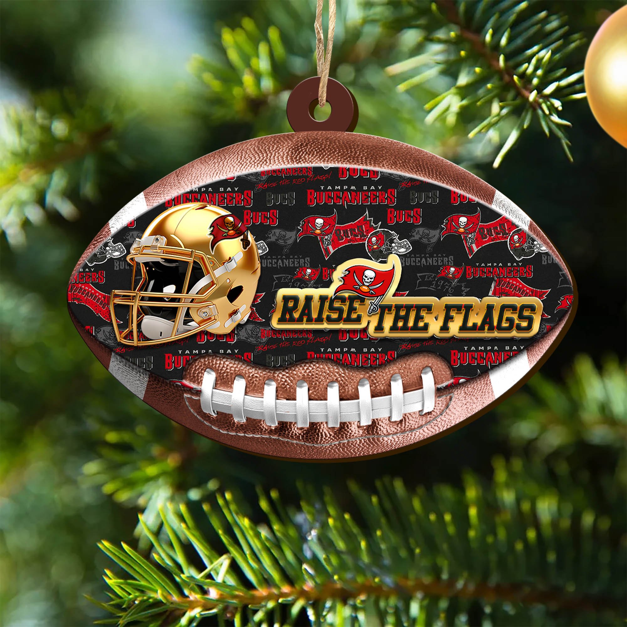 Tampa Bay Buccaneers Wooden Ornament 2024 Version, Christmas Ornament For Football Fan, Hanging Decor ETHY-53500