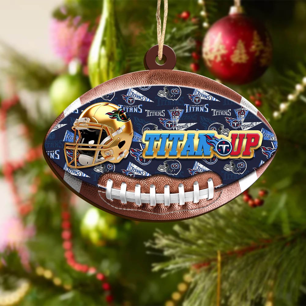 Alternative view of Tennessee Titans Wooden Ornament 2024 Version, Christmas Ornament For Football Fan, Hanging Decor ETHY-53500