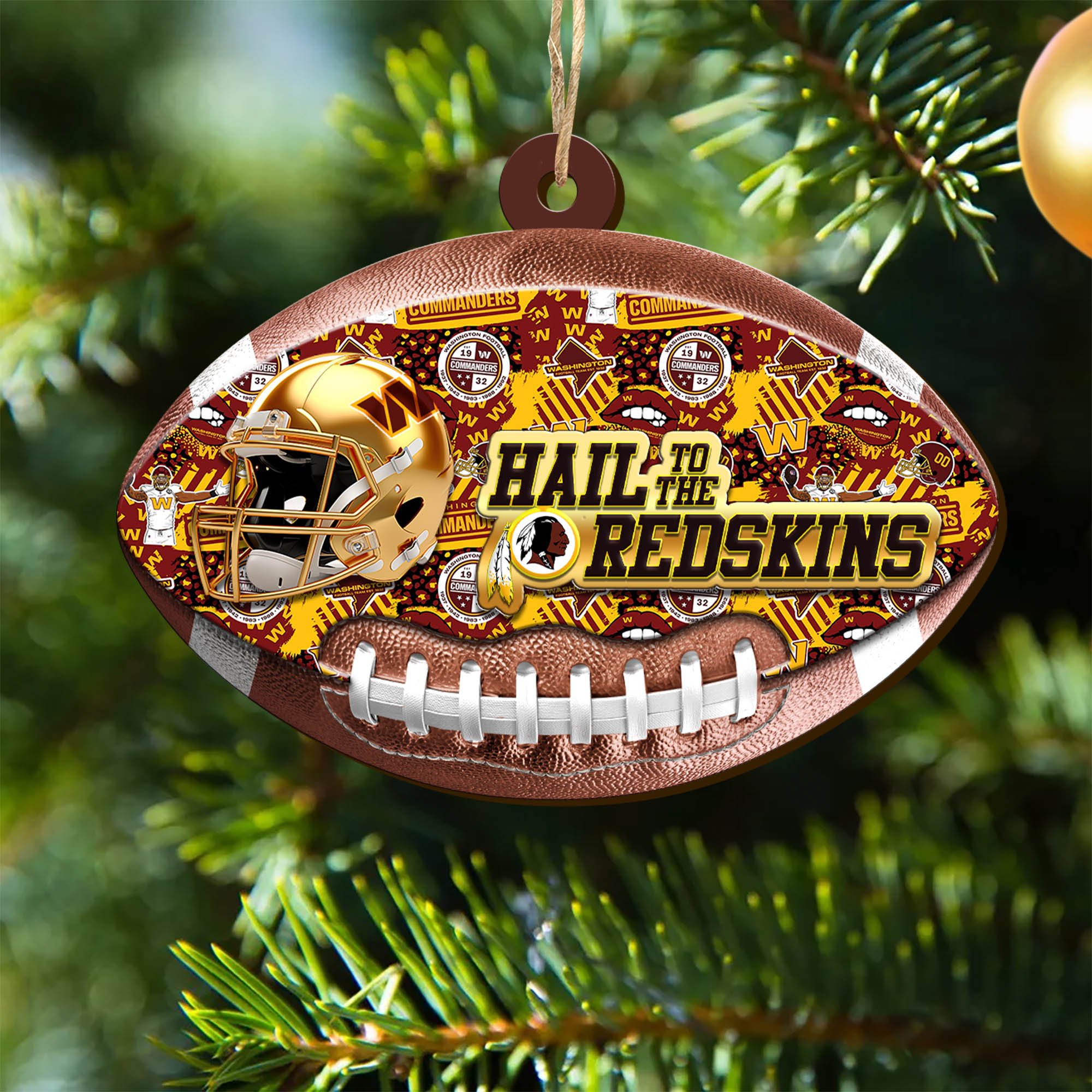 Washington Commanders Wooden Ornament 2024 Version, Christmas Ornament For Football Fan, Hanging Decor ETHY-53500
