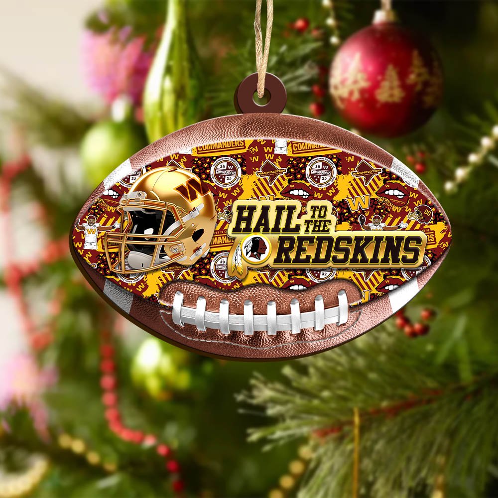 Alternative view of Washington Commanders Wooden Ornament 2024 Version, Christmas Ornament For Football Fan, Hanging Decor ETHY-53500