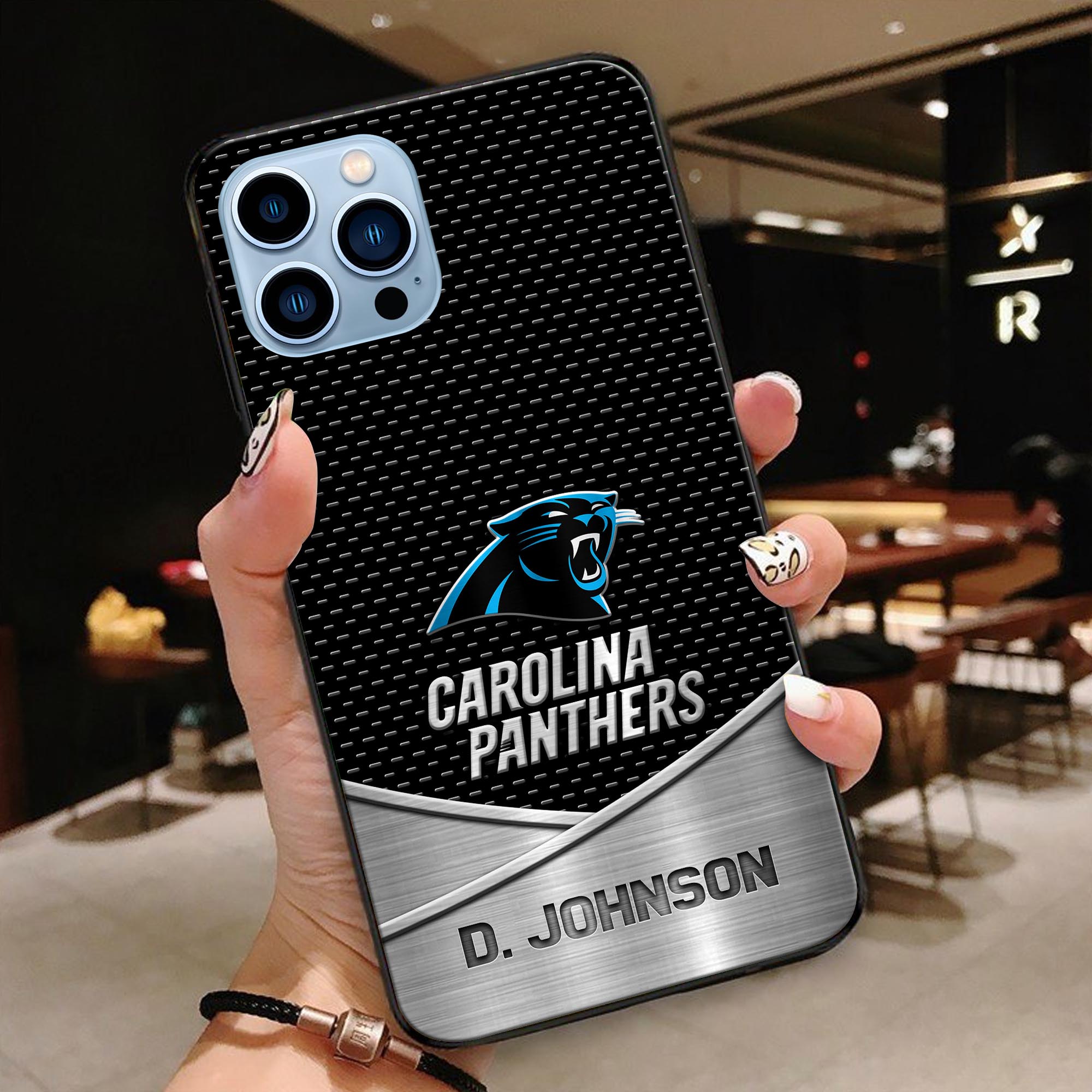 Carolina Panthers Glass Phone Case 2025 Version Custom Name, Sport Phone Case For Fans, Sport Gifts ETRG-41241